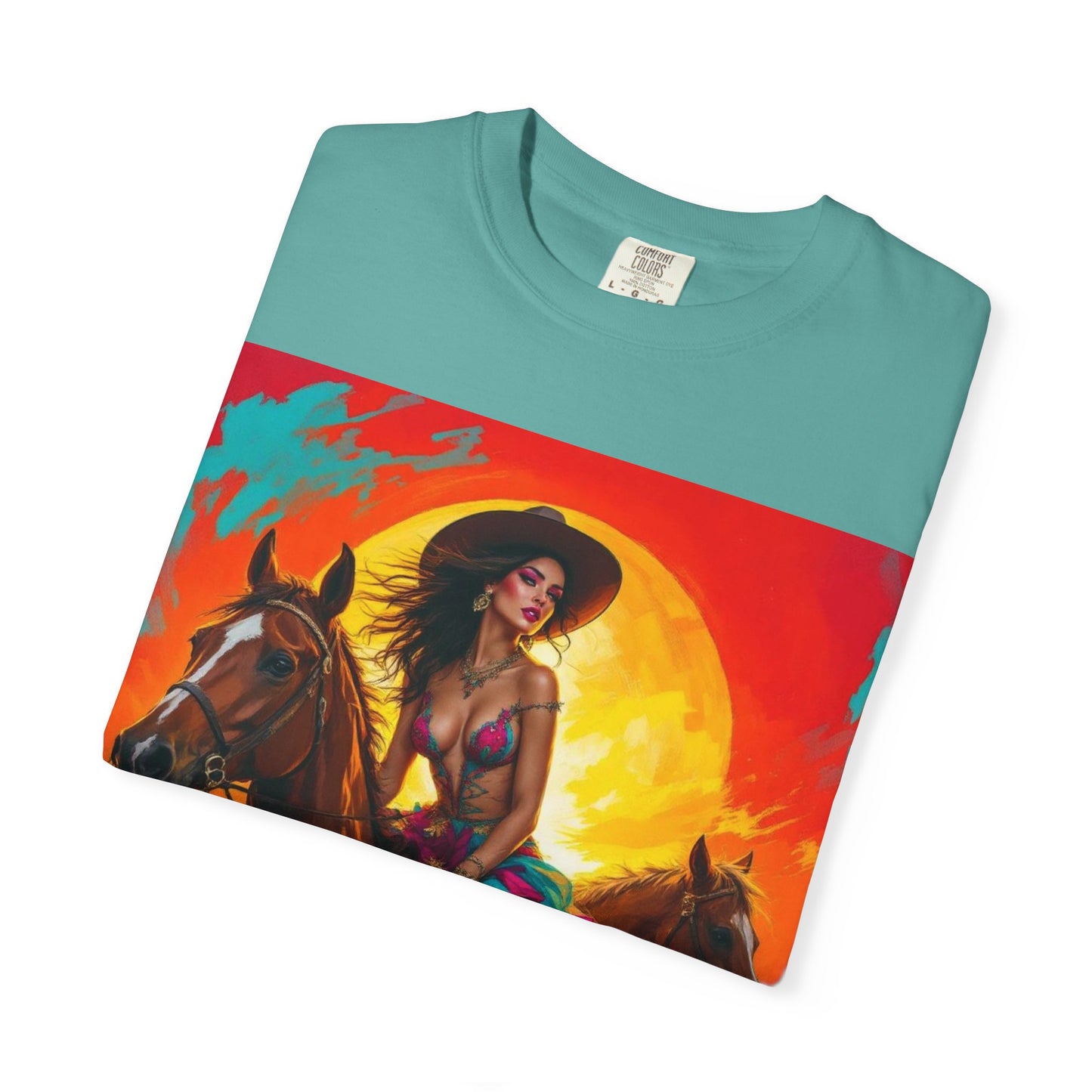 Cowgirl Sunset T-Shirt — Vibrant Western Horse Art Tee