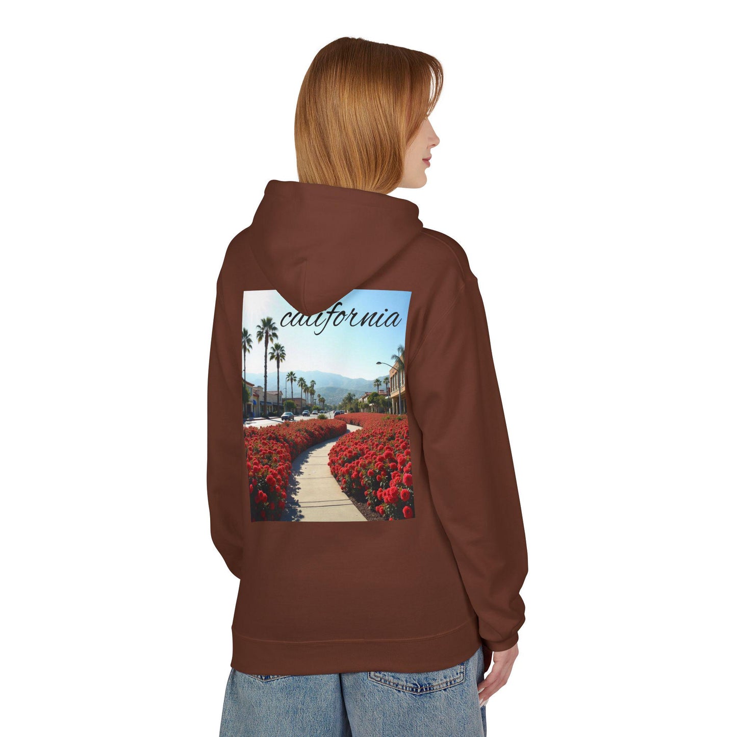 California Vibes Fleece Hoodie, Unisex Hoodie, Summer Apparel, Travel Souvenir, Gift for Her, Casual Wear, Relaxed Style