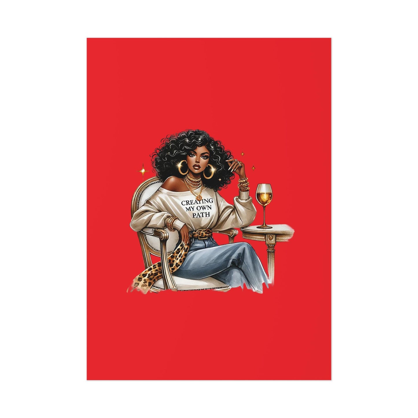 Chic Inspirational Art Print, Motivational Wall Décor, Home Office Poster, Gift for Her, Feminine Touch, Stylish Room Accent