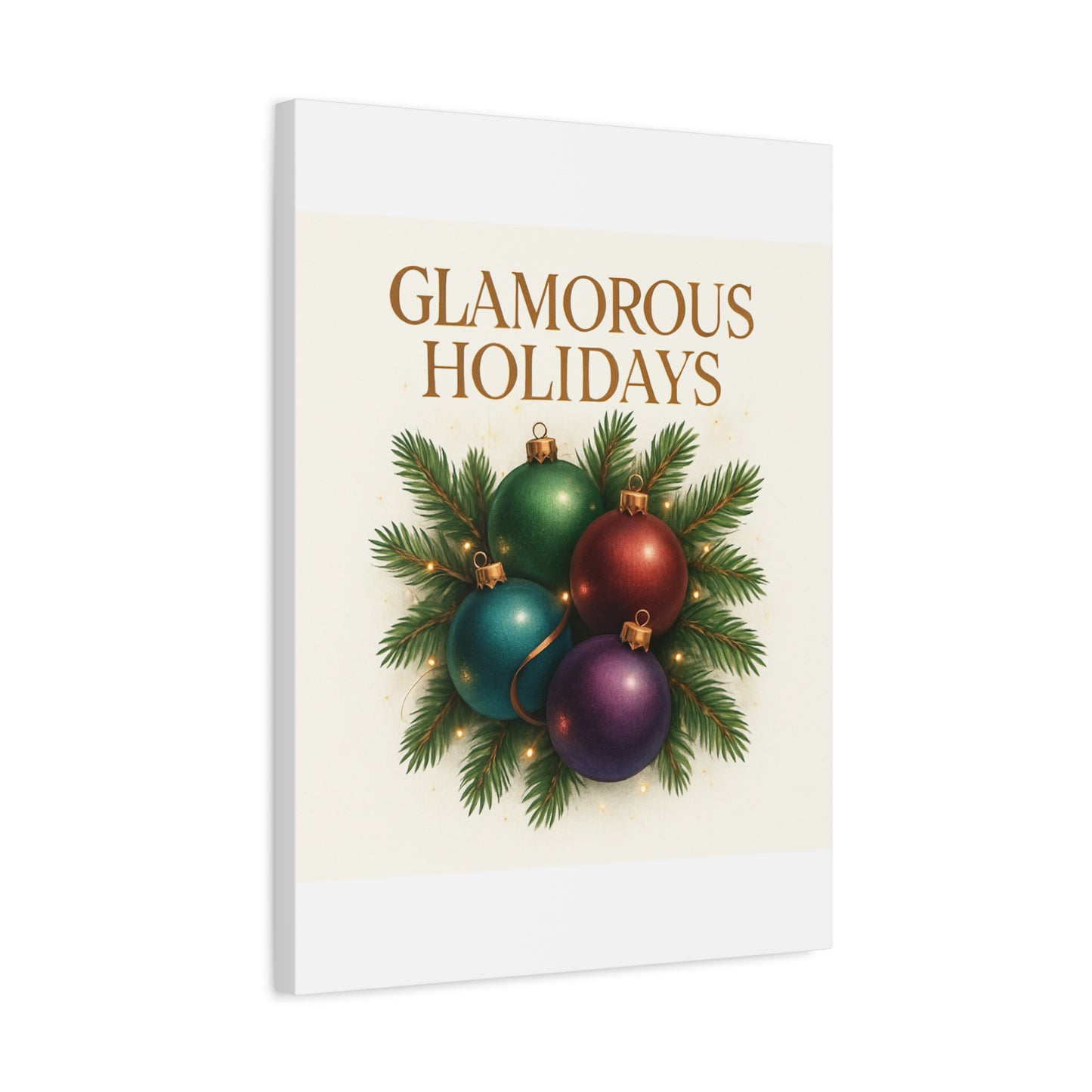 Glamorous Holidays Christmas Ornament Canvas Wall Art