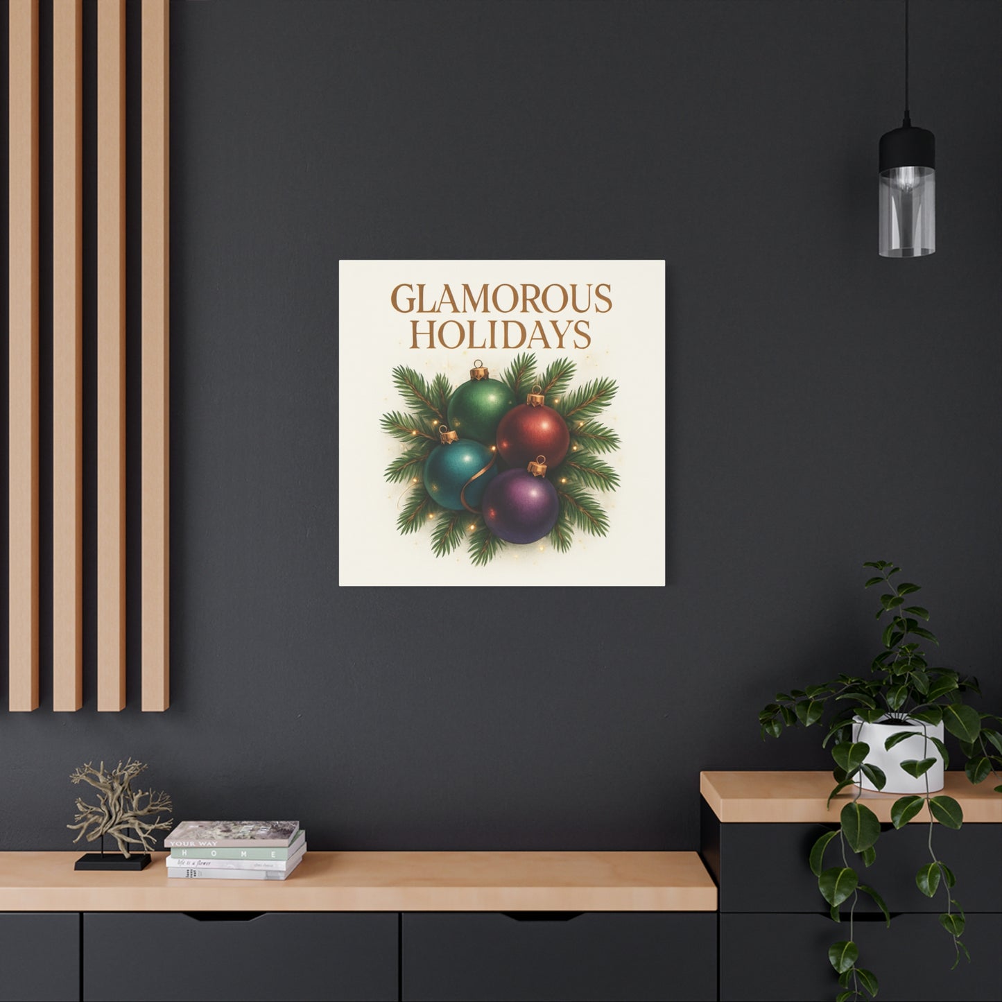 Glamorous Holidays Christmas Ornament Canvas Wall Art