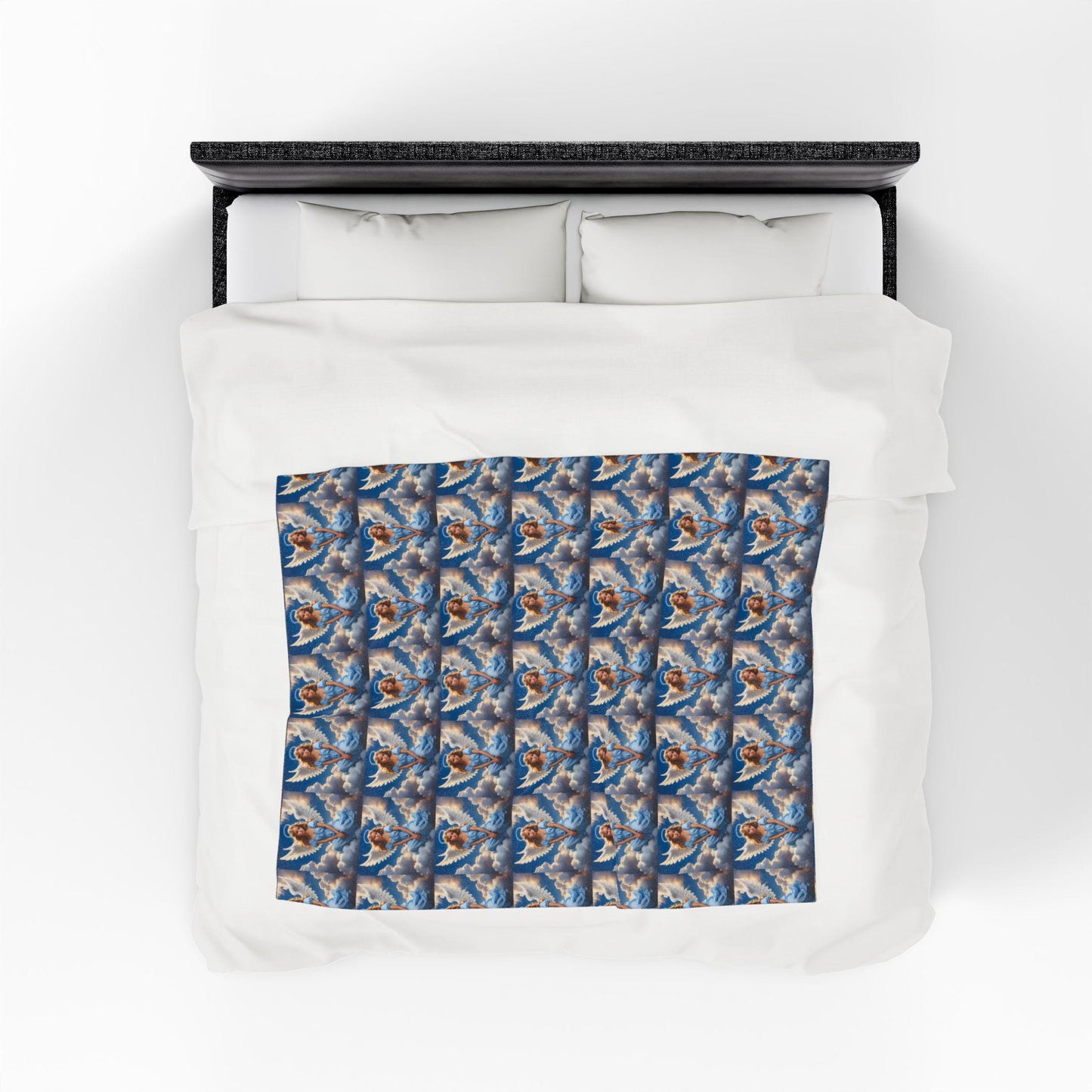 Heaven's Embrace Velveteen Plush Blanket, Cozy Throw for Nurseries, Gifts for New Parents, Baby Shower Decor, Angelic Home Accent