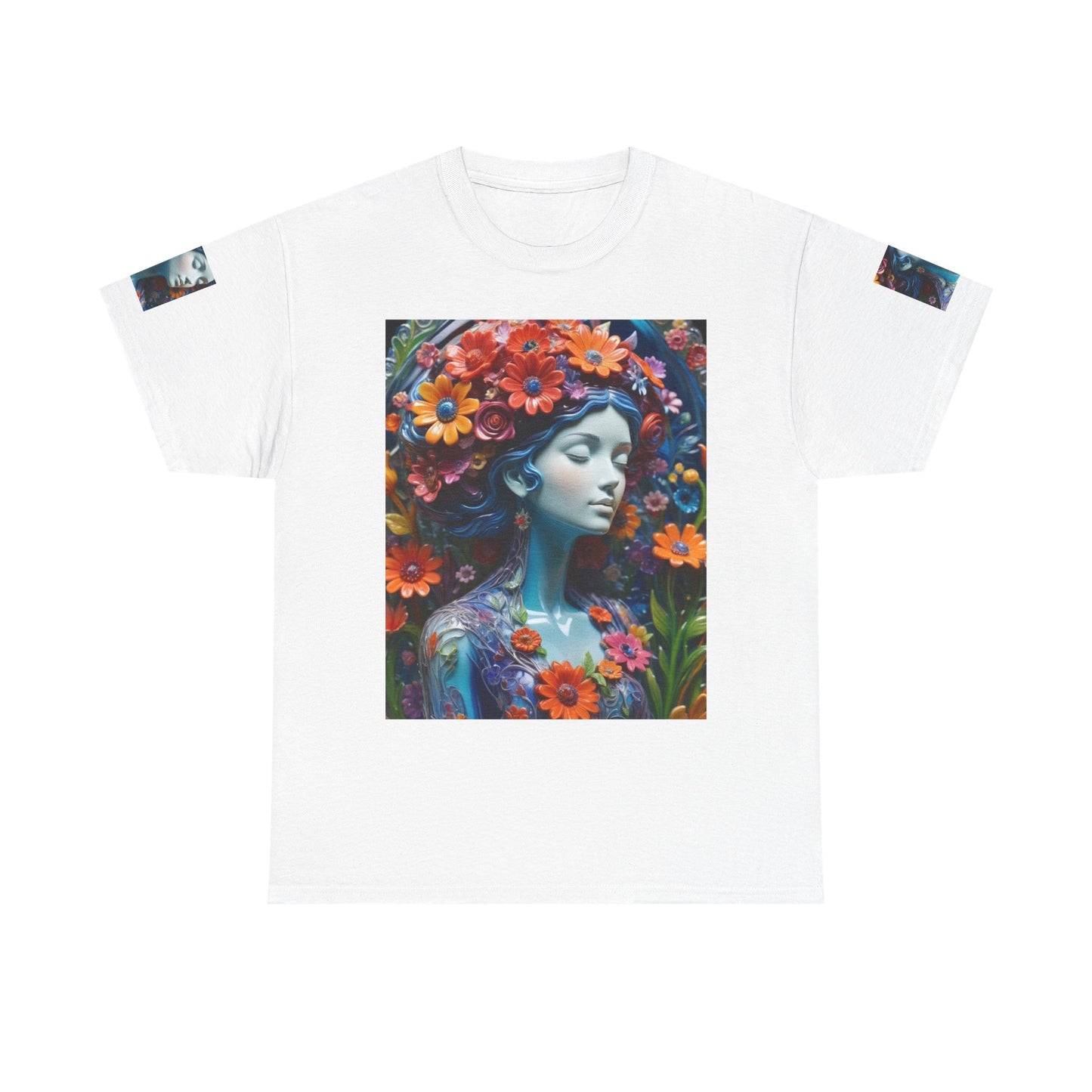 Floral Goddess T‑Shirt — Vibrant Flower Crown Art Tee