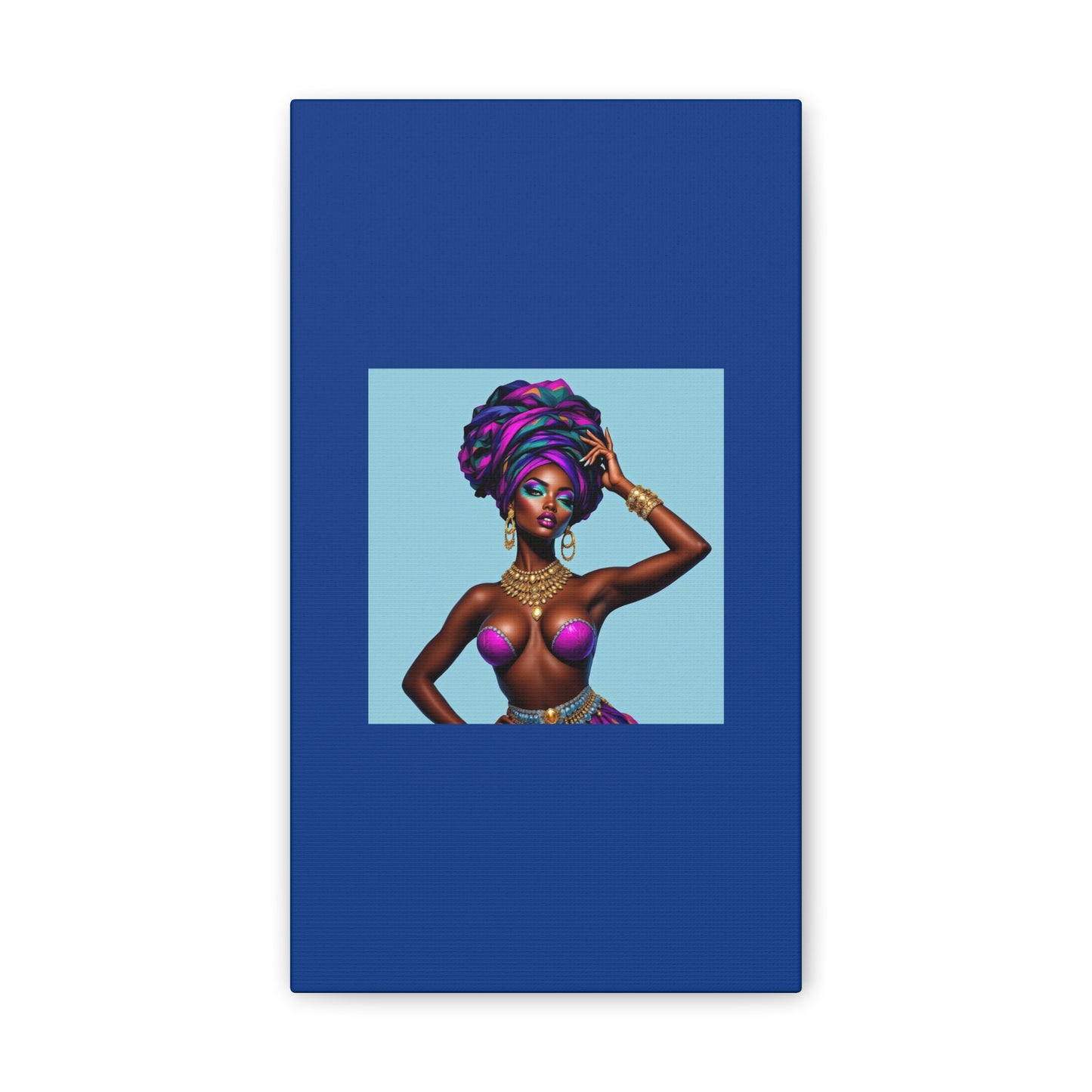Afro Goddess Canvas Print — Vibrant Headwrap Wall Art