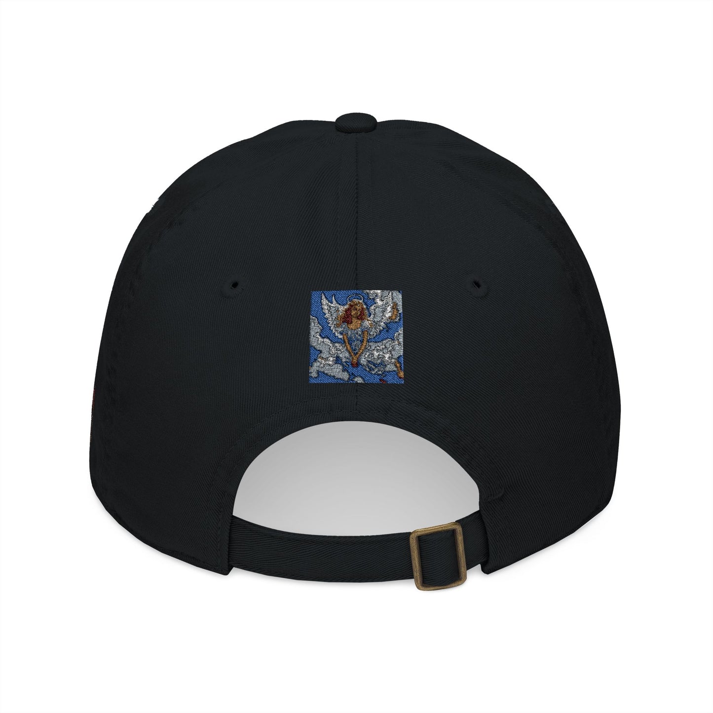 Embroidered Abstract Square Baseball Cap — Organic Cotton, Minimal Art Design