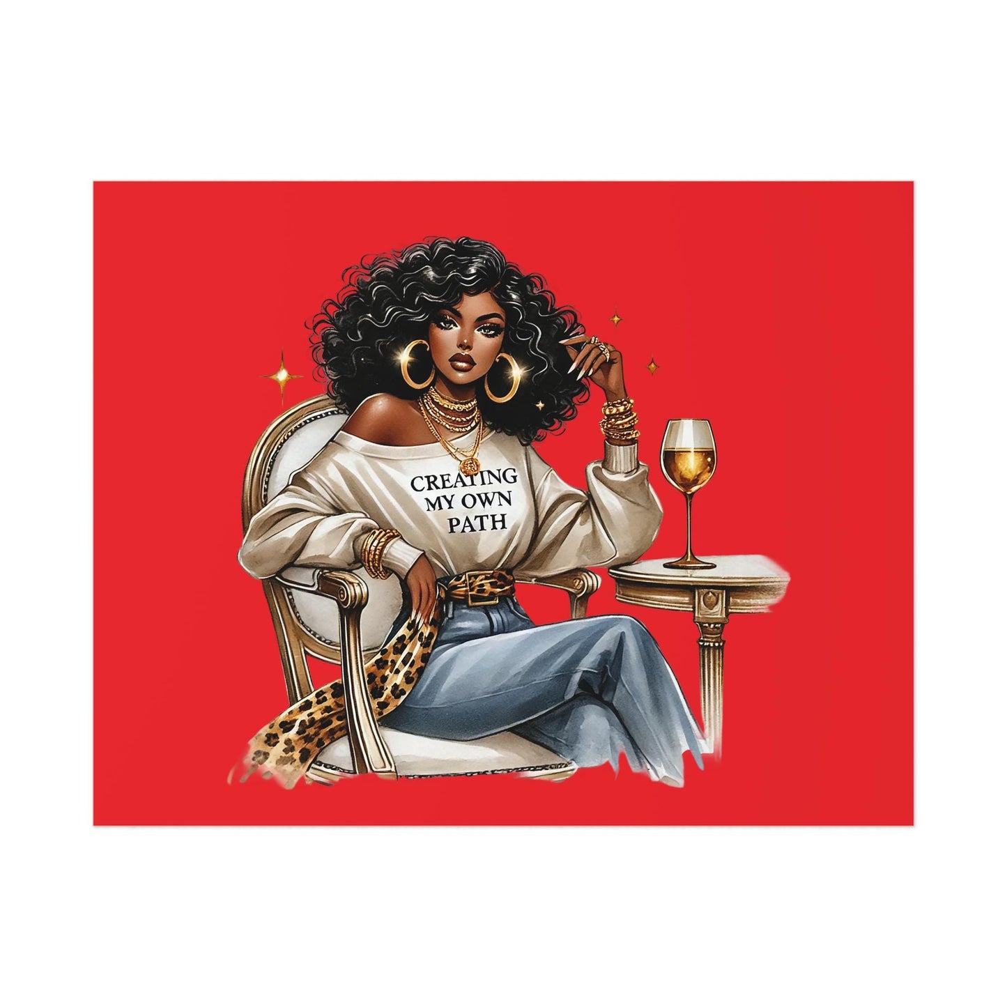 Chic Inspirational Art Print, Motivational Wall Décor, Home Office Poster, Gift for Her, Feminine Touch, Stylish Room Accent