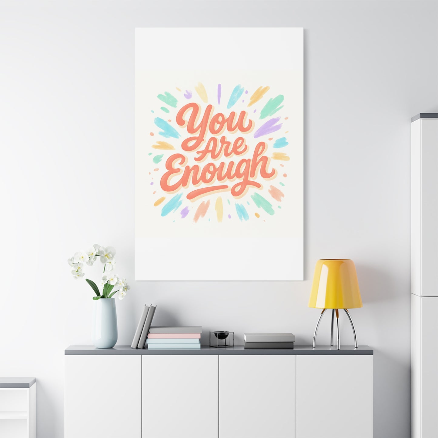 You Are Enough Canvas Wall Art — Inspirational Motivational Quote