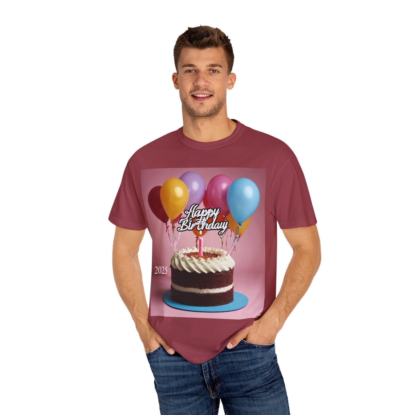Birthday Cake & Balloons T-Shirt — Happy Birthday Graphic Tee