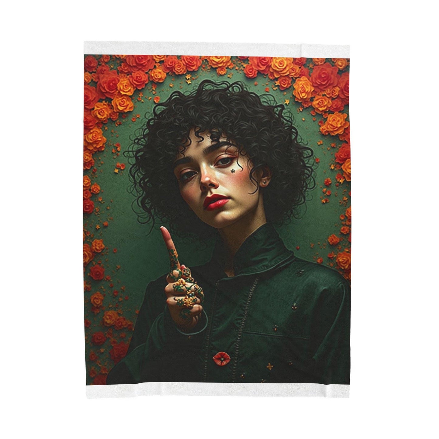 Velveteen Plush Blanket - Cozy Home Decor, Gift for Her, Floral Aesthetic, Soft Throw Blanket, Boho Style Blanket