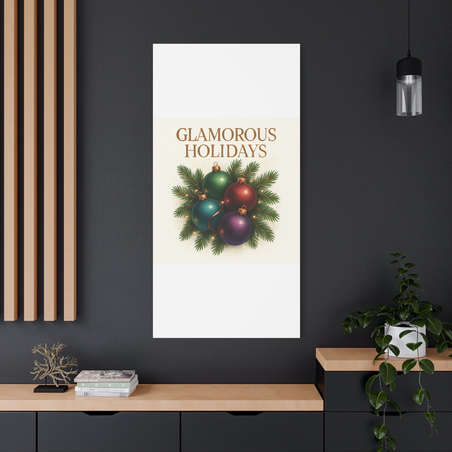 Glamorous Holidays Christmas Ornament Canvas Wall Art
