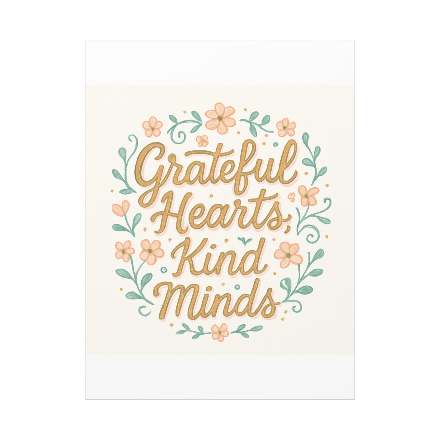 Grateful Hearts Kind Minds Canvas Wall Art