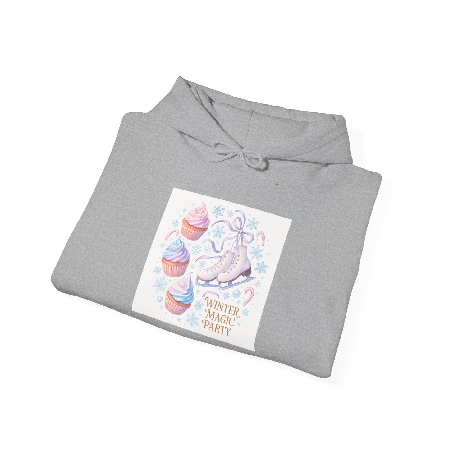 Winter Magic Kitty Hoodie — Pastel Cat & Ornaments Holiday Sweatshirt