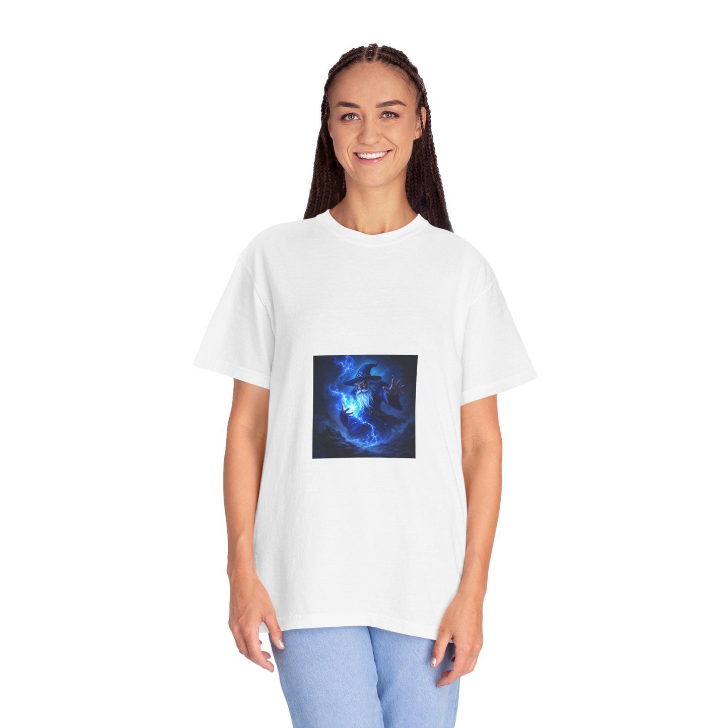 Cosmic Blue Unisex Garment-Dyed T-Shirt | Artistic Graphic Tee, Streetwear, Gift for Men & Women, Casual Wear, Summer Fashion