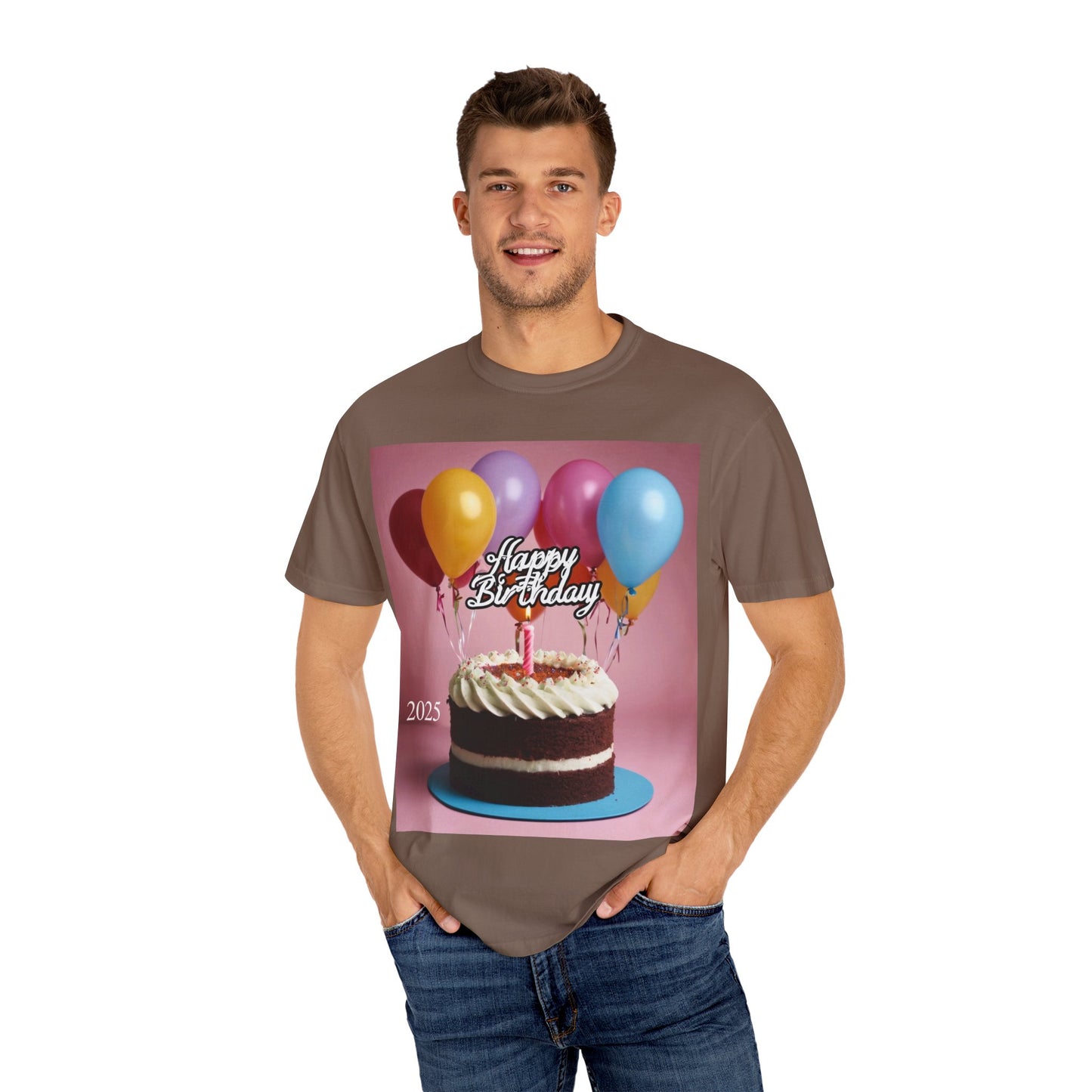 Birthday Cake & Balloons T-Shirt — Happy Birthday Graphic Tee