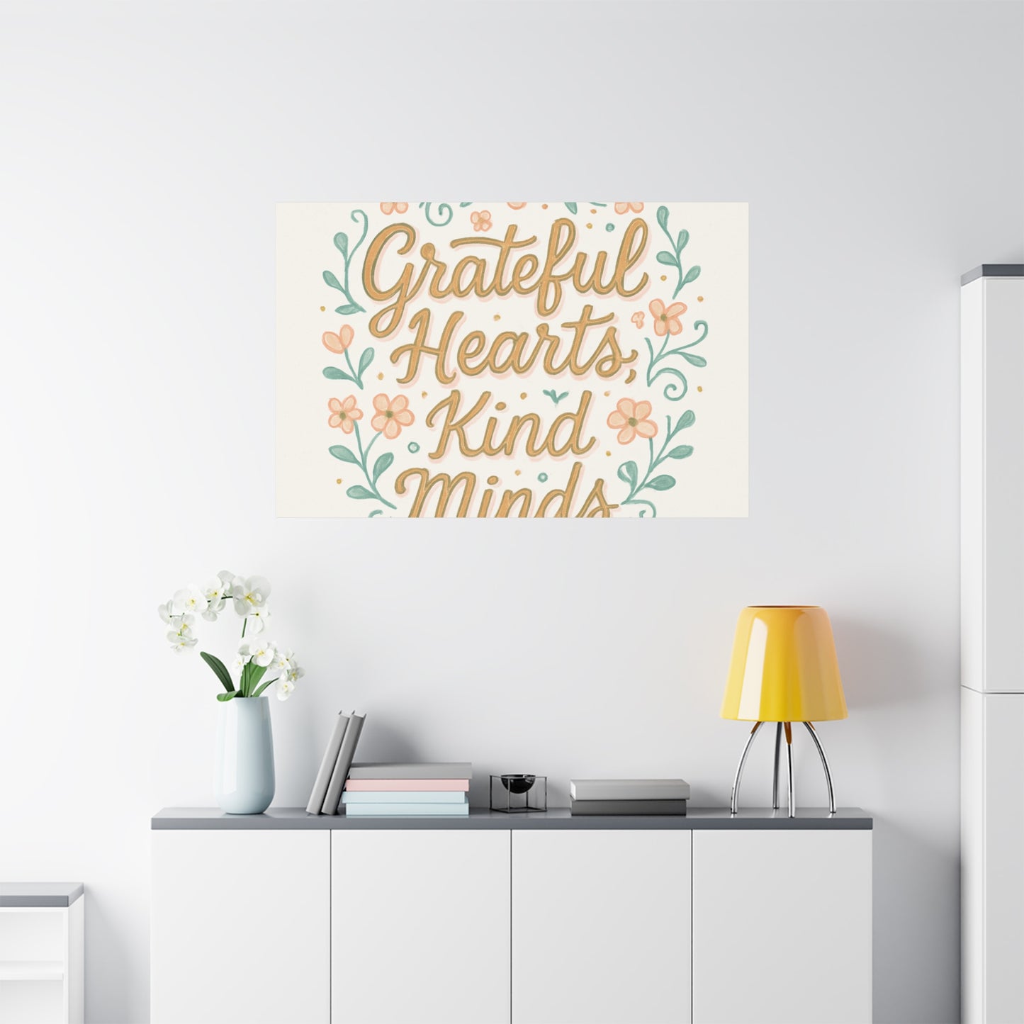 Grateful Hearts Kind Minds Canvas Wall Art