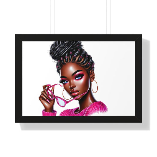 Top Selling.Chic African American Art Print, Stylish Home Decor, Unique Wall Art, Gift for Her, Colorful Framed Poster, Trendy Office Decor