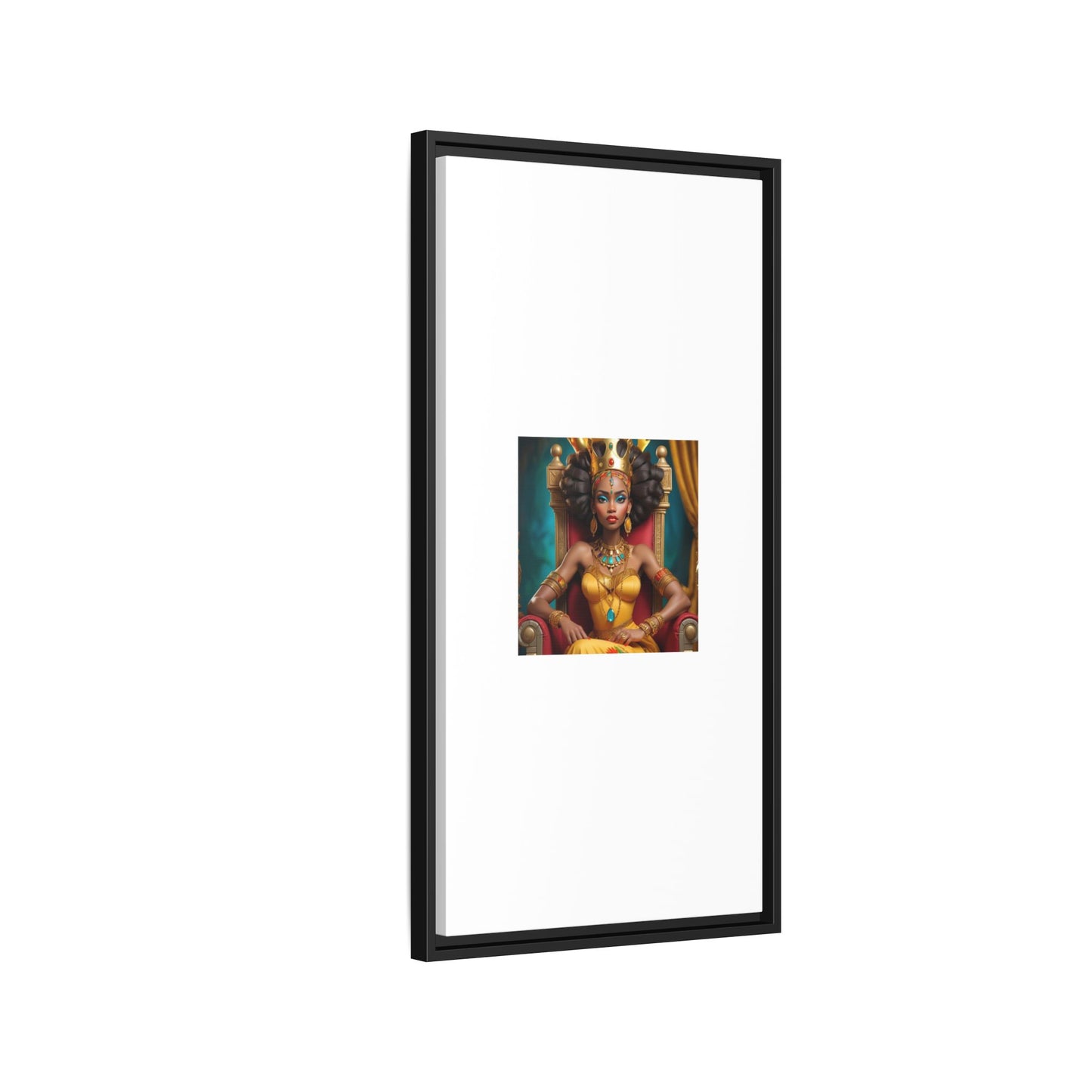 Framed Matte Canvas Art — Regal African Queen Portrait