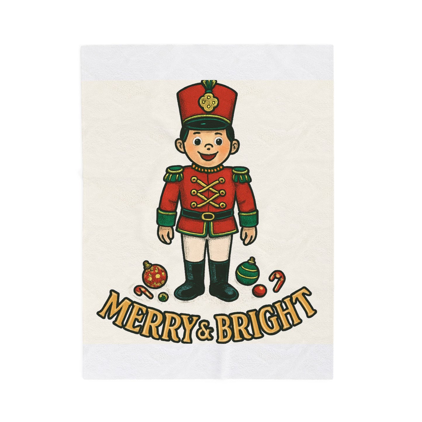 Merry & Bright Nutcracker Velveteen Plush Blanket