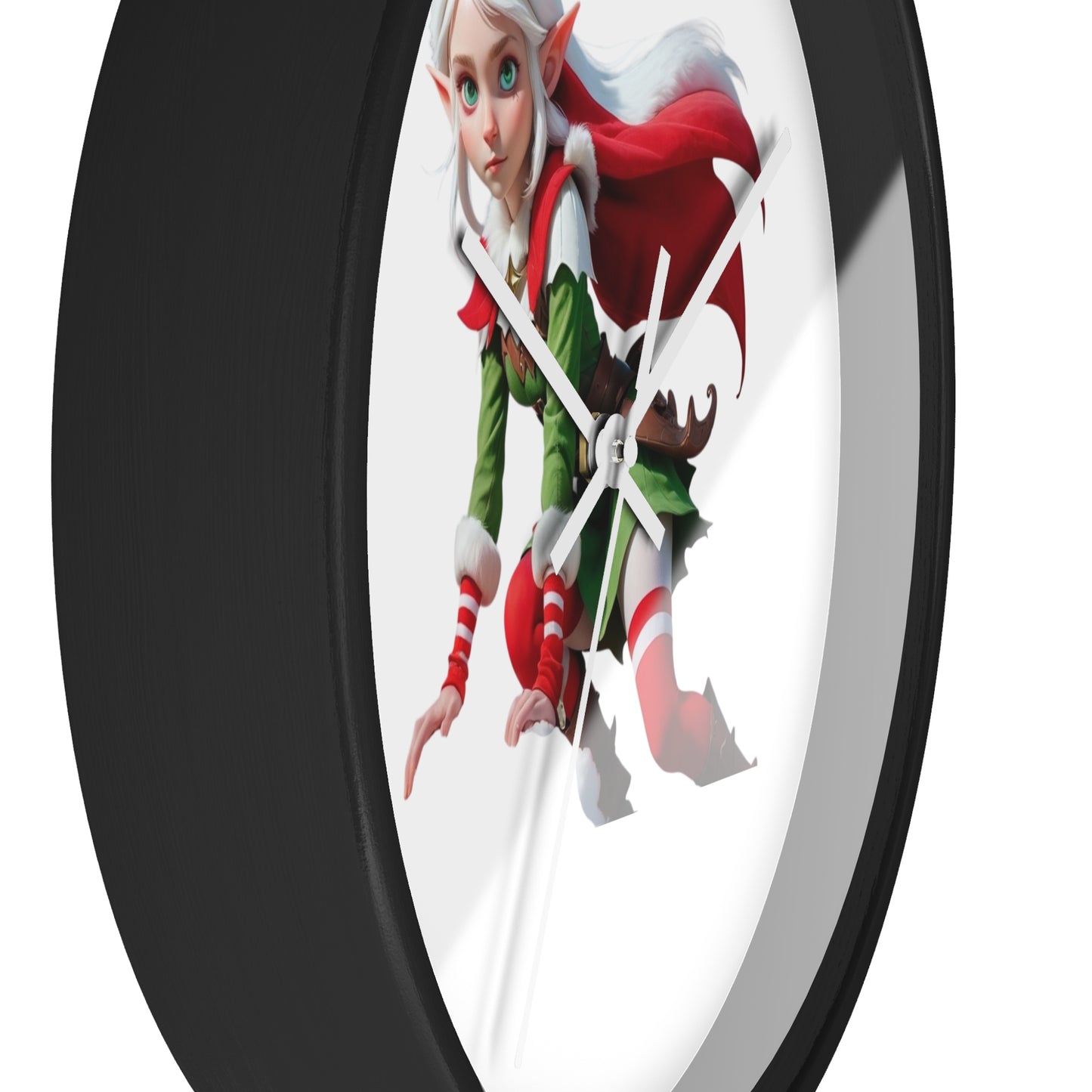 Christmas Elf Wall Clock — Festive Holiday Elf Timepiece
