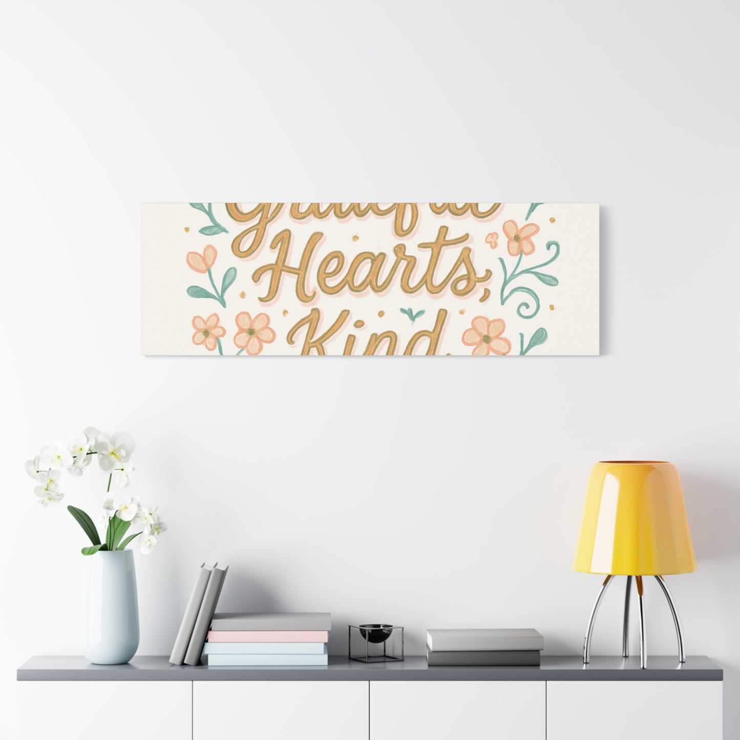 Grateful Hearts Kind Minds Canvas Wall Art