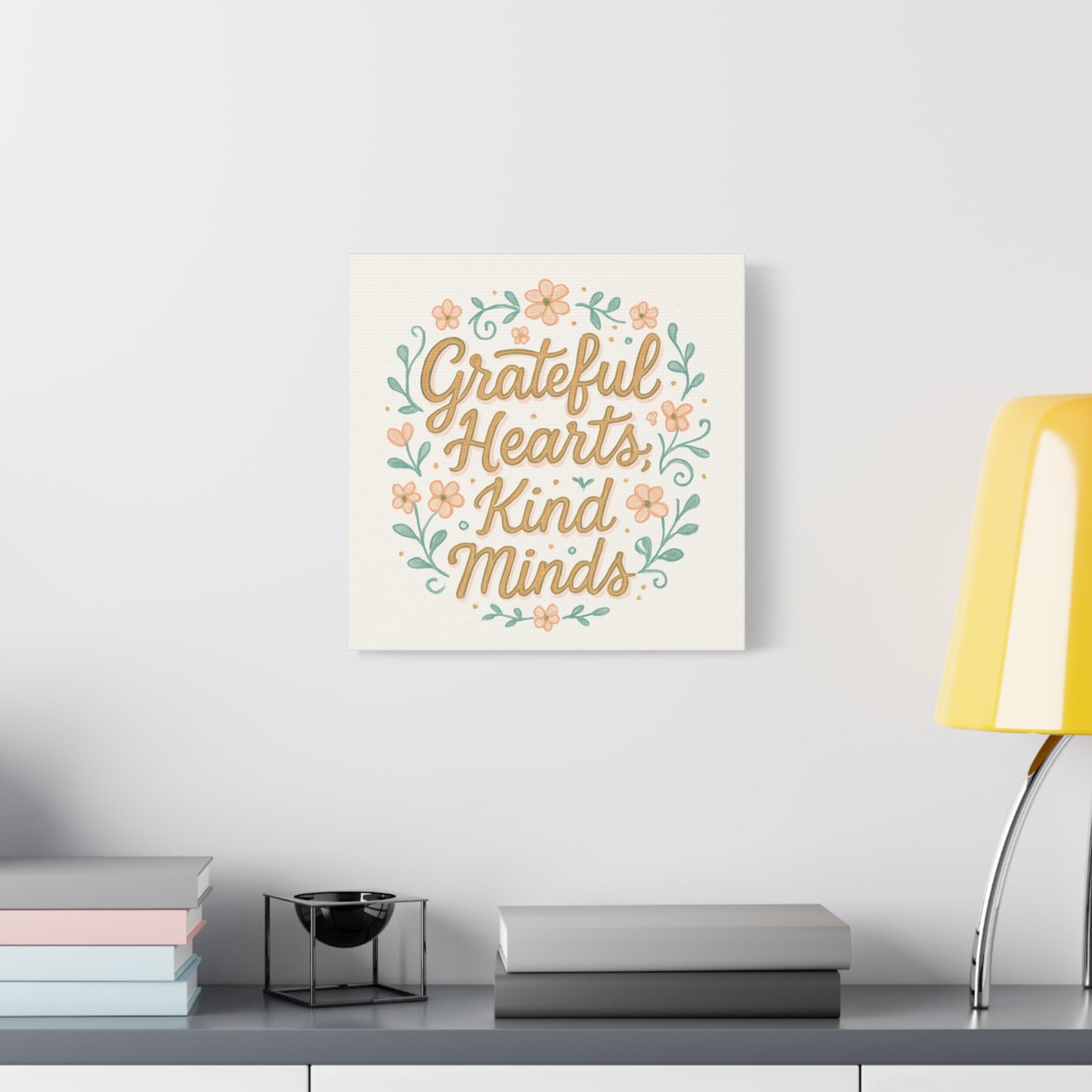 Grateful Hearts Kind Minds Canvas Wall Art