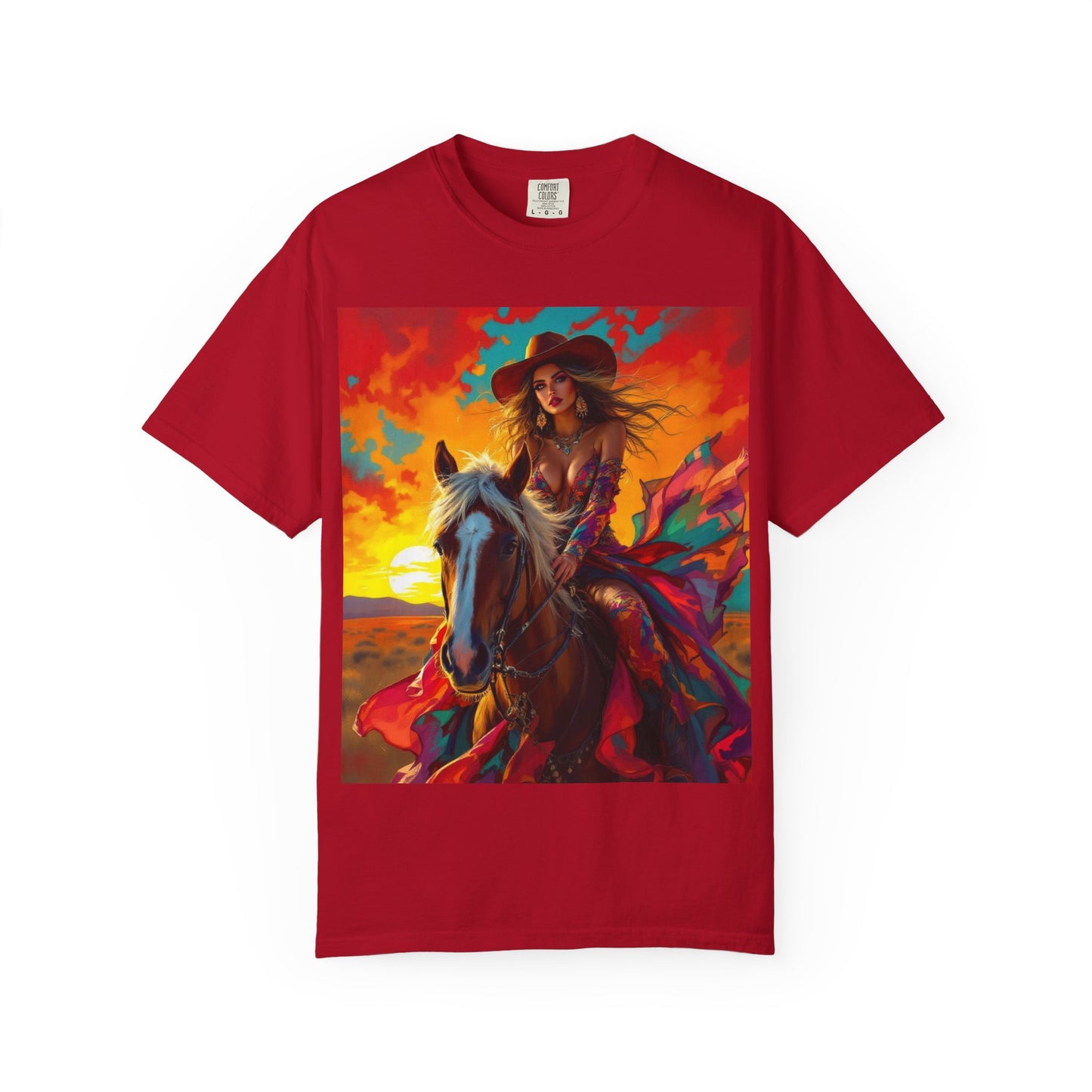 Sunset Cowgirl Horse T-Shirt