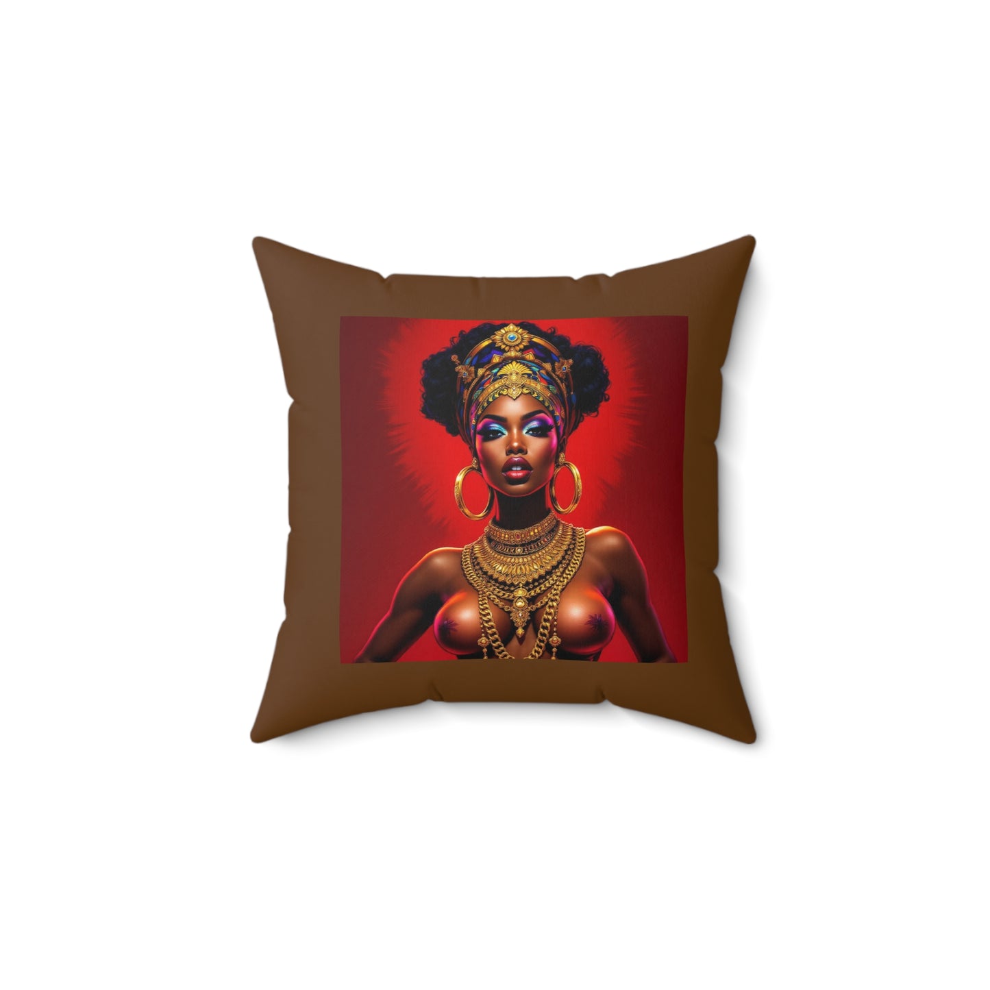 African Queen Decorative Pillow — Bold Goddess Art Throw Pillow