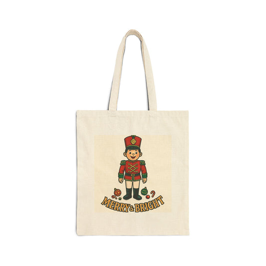 Tote Bag — Merry & Bright Nutcracker Holiday Canvas Tote
