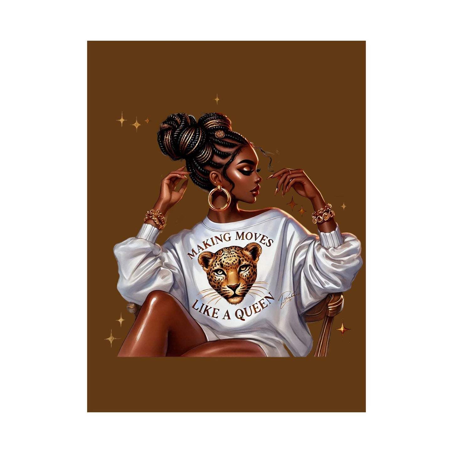 Queen Lioness Satin Poster - Empowering Wall Art, Motivational Decor, Gift for Her, Inspiring Home Decor, Women Empowerment