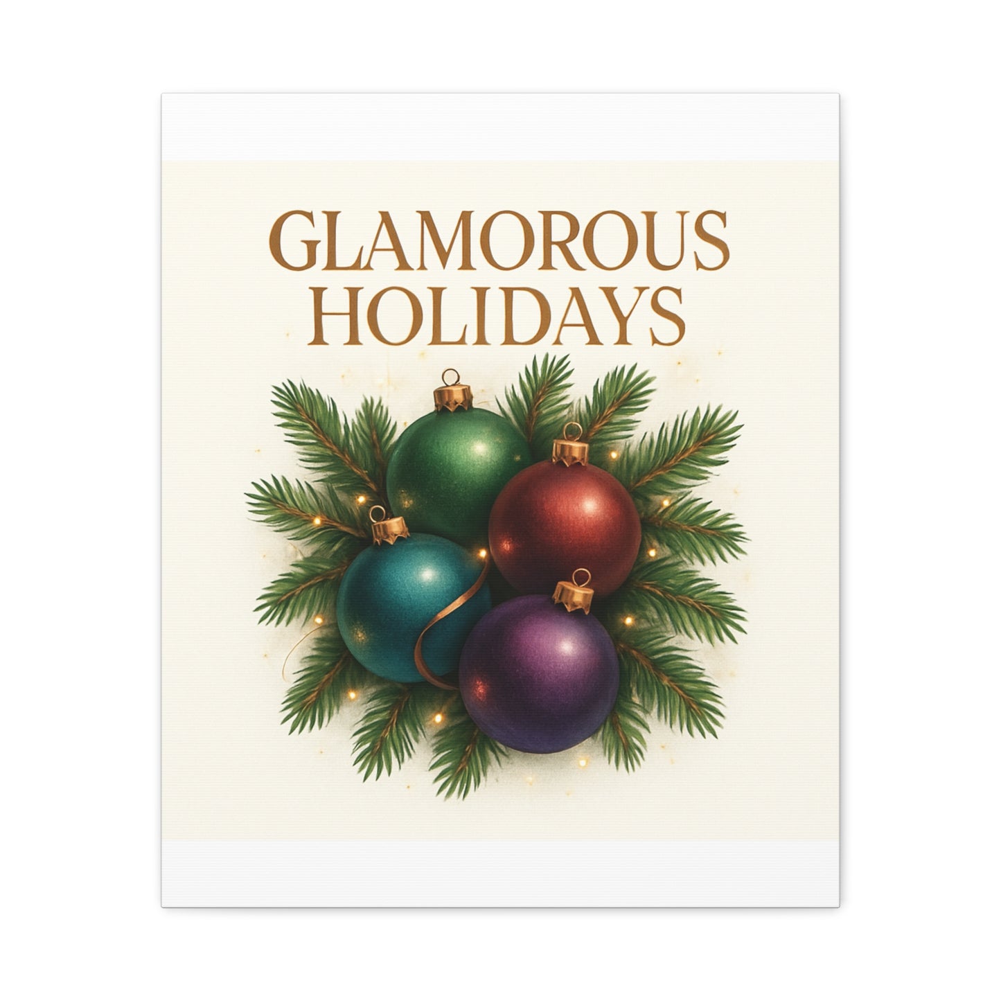 Glamorous Holidays Christmas Ornament Canvas Wall Art