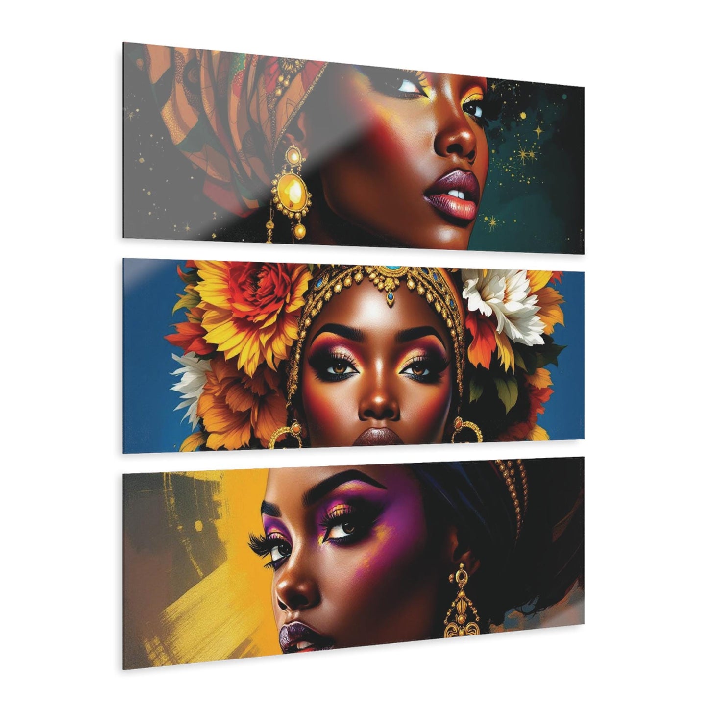 Christmas Acrylic Triptych Prints, Holiday Wall Art, Winter Decor, Festive Home Decoration, Seasonal Gift Ideas