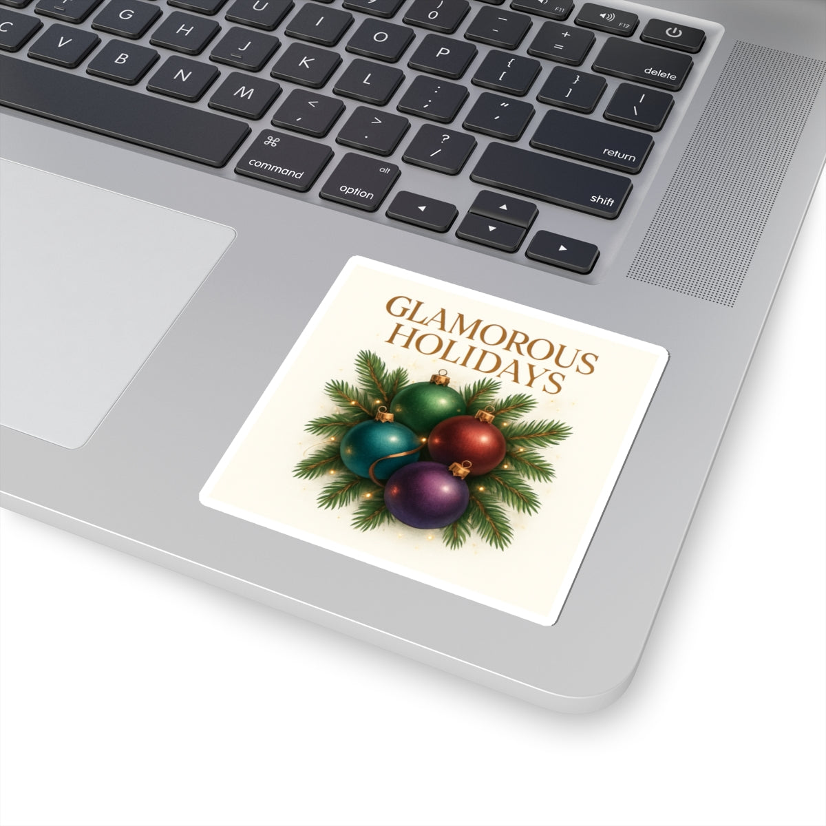 Glamorous Holidays Sticker — Vintage Christmas Ornaments Kiss-Cut Sticker