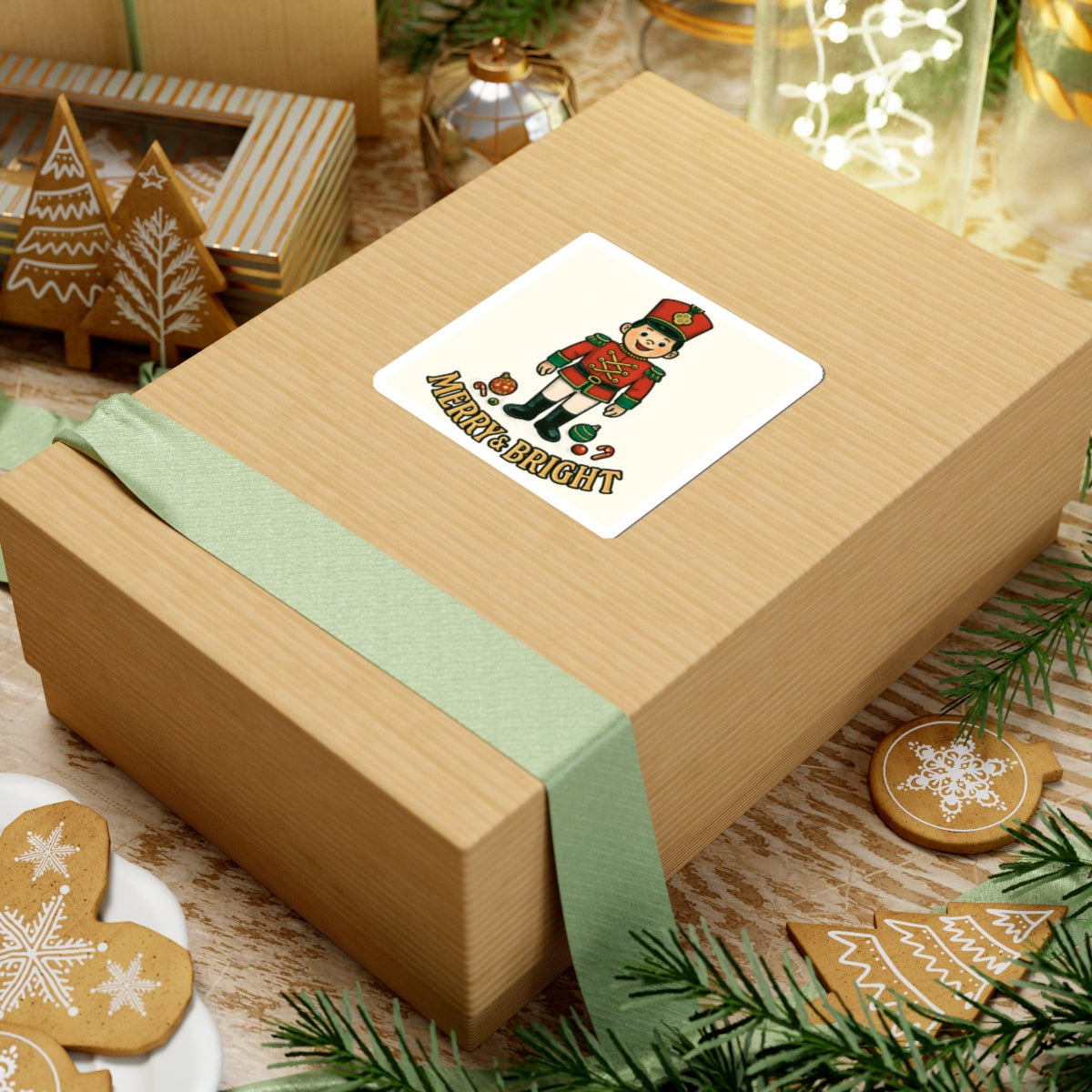 Nutcracker Soldier 'Merry & Bright' Holiday Sticker