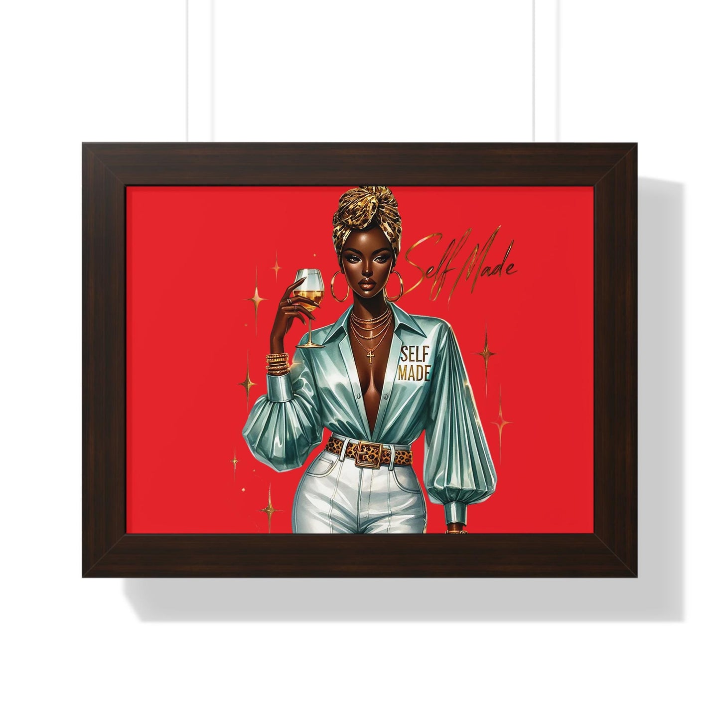 Framed Inspirational Wall Art, Self Made Poster, Empowering Home Decor, Motivational Gift, Modern Artwork, Stylish Living Room Decor