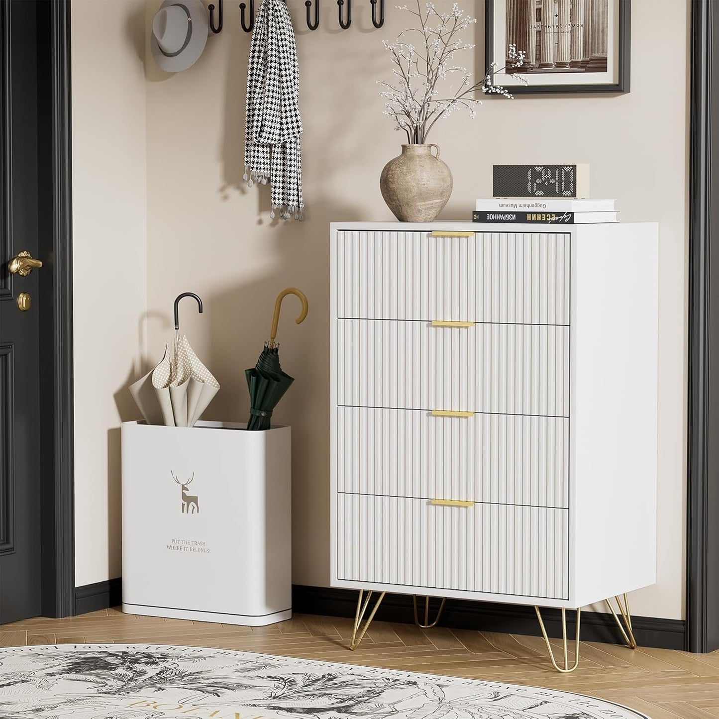 White Dresser With Gold Pulls Contemporary Furniture