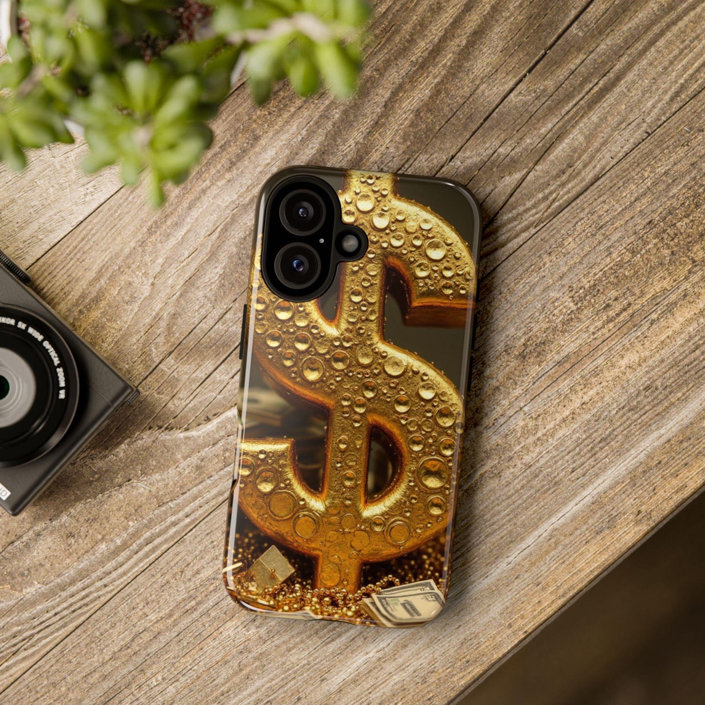 Gold Dollar Symbol Phone Case, Tough Phone Cases, Money Design, Unique Gift, Stylish Mobile Accessory