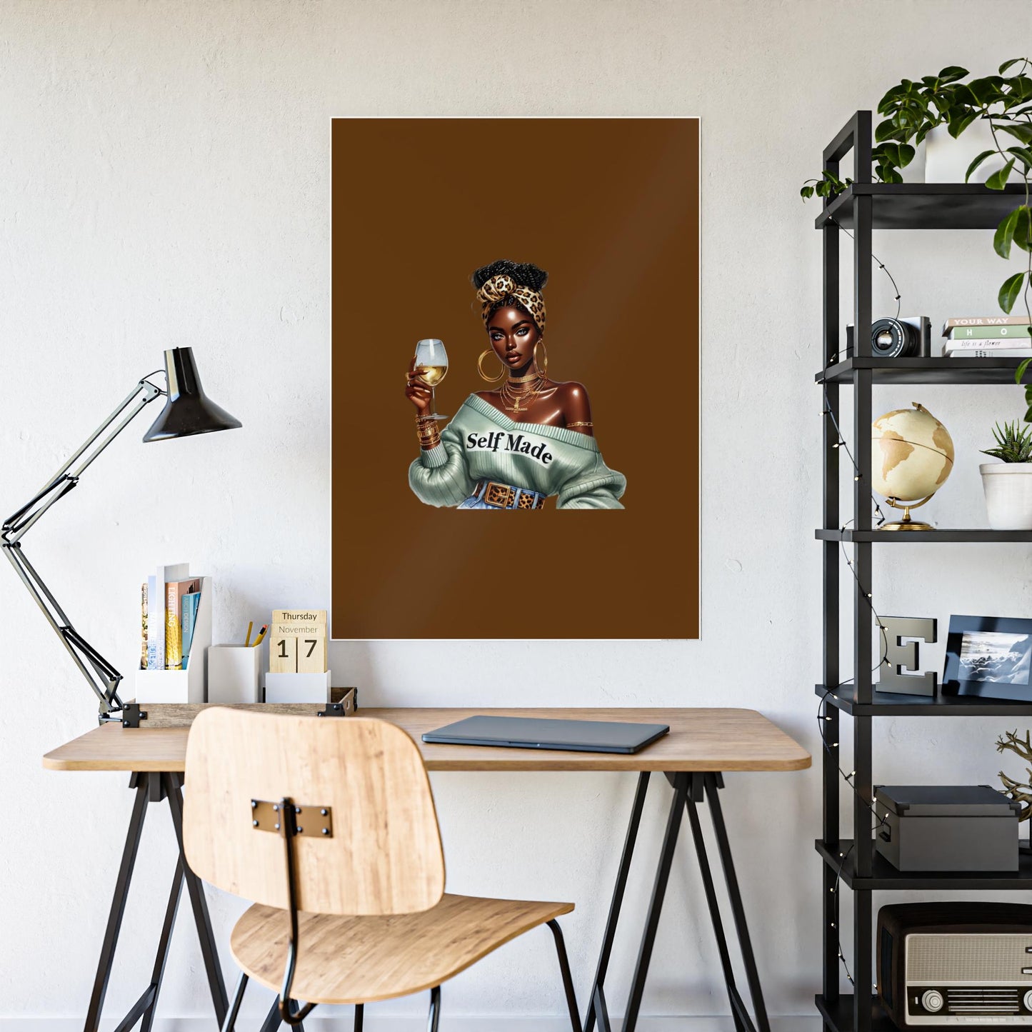 Self Made Gloss Posters, Inspirational Art Print, Home Decor, Motivational Wall Art, Gift for Her, Office Decor