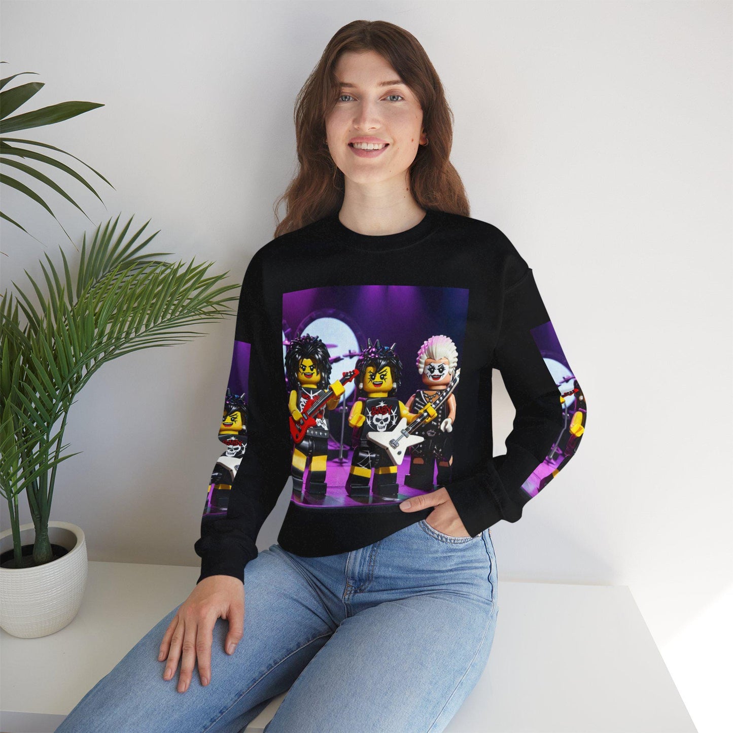 Rocking LEGO Band Sweatshirt, Unisex Rock Style Crewneck, Music Lover Gift, Fun Party Apparel, Retro LEGO Design