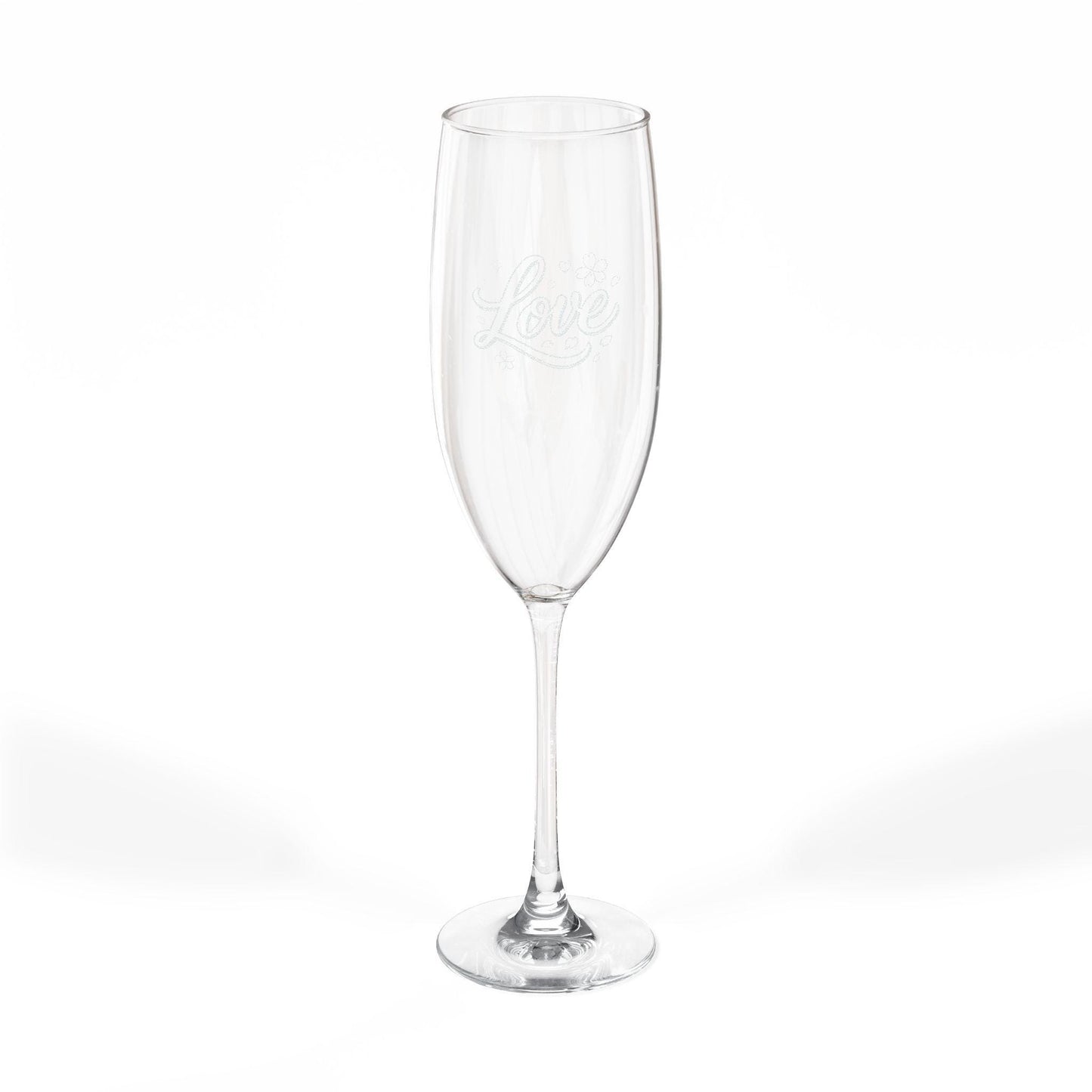 Engraved Champagne Glass, Love Toasting Flute, Wedding Gift, Anniversary Celebration, Bridal Shower Favor, Personalized Drinkware
