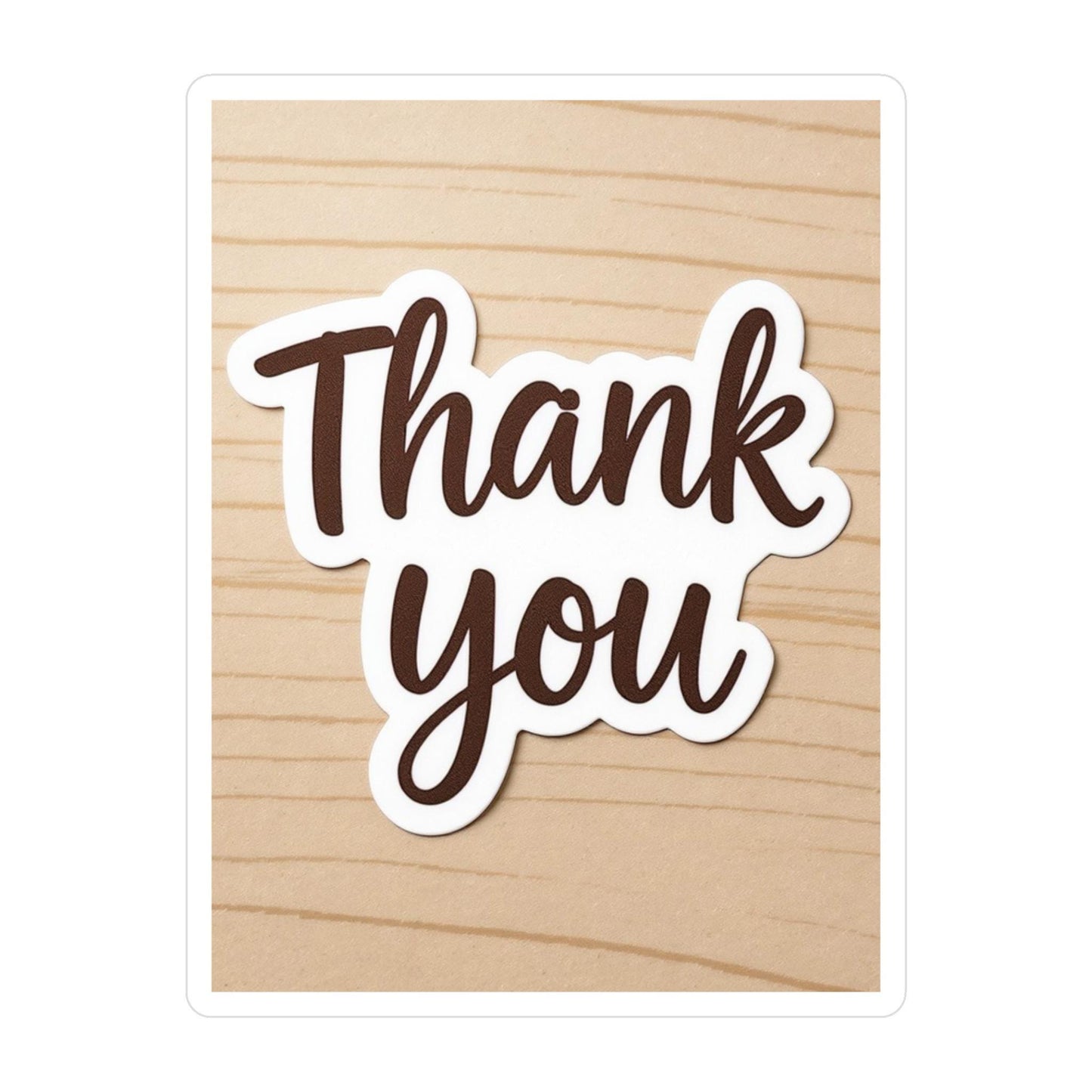 Thank You White Vinyl Decals: Satin Finish Stickers