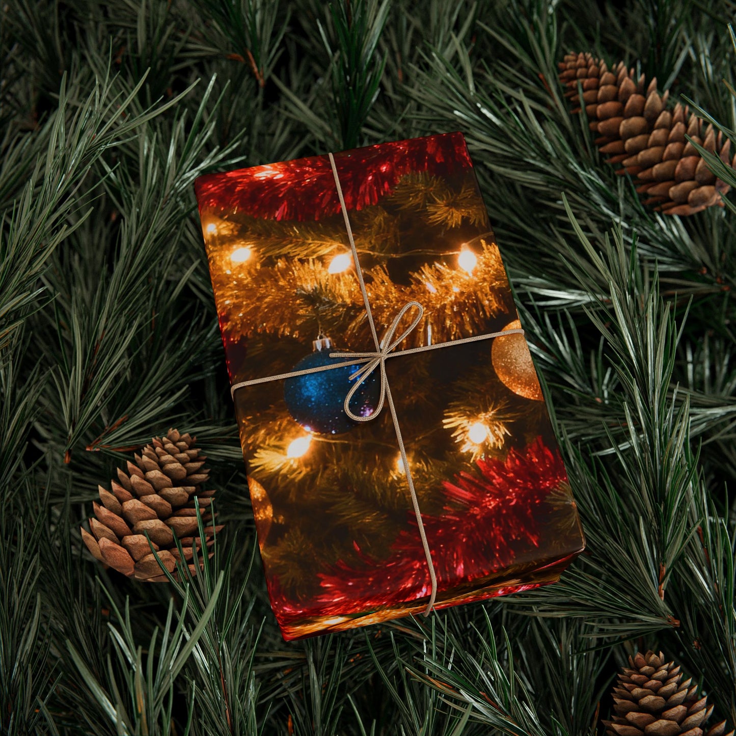 Christmas Tree & Gifts Wrapping Paper — Festive Holiday Gift Wrap
