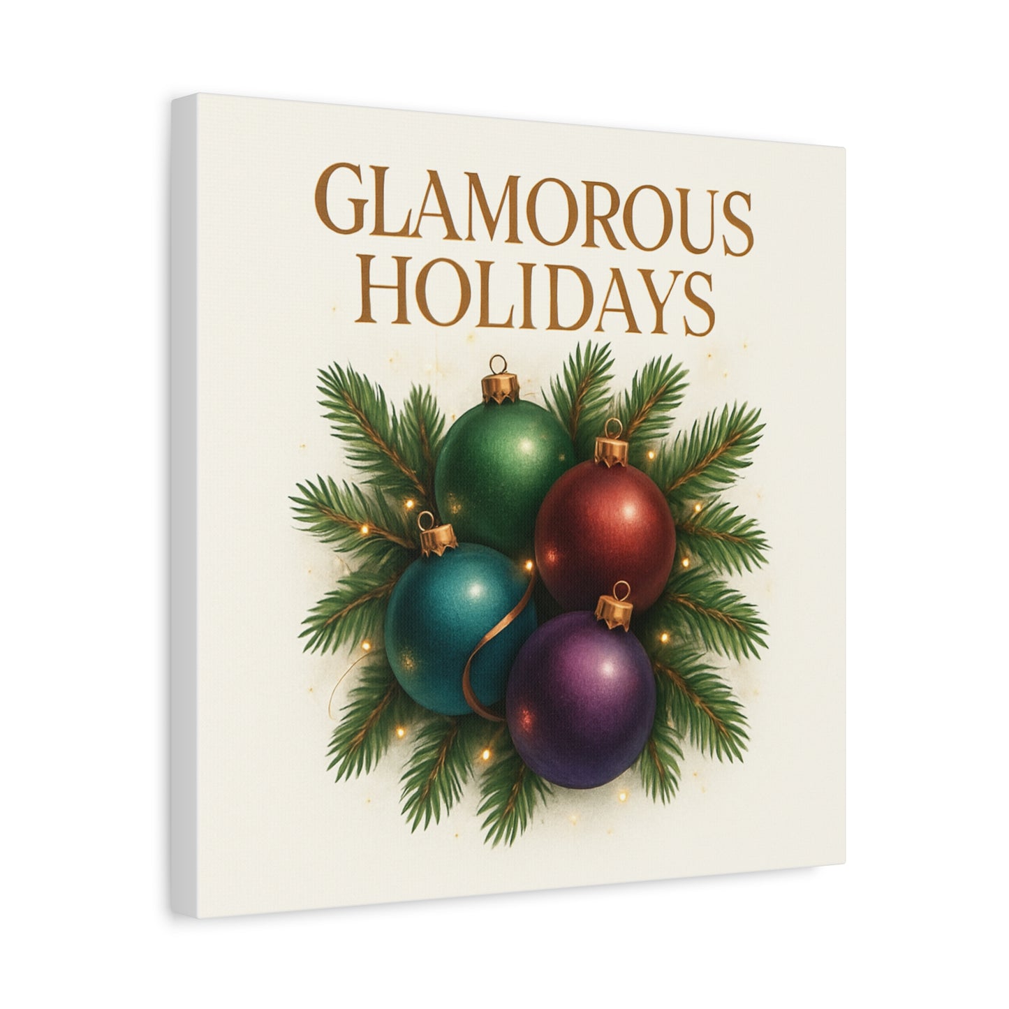 Glamorous Holidays Christmas Ornament Canvas Wall Art