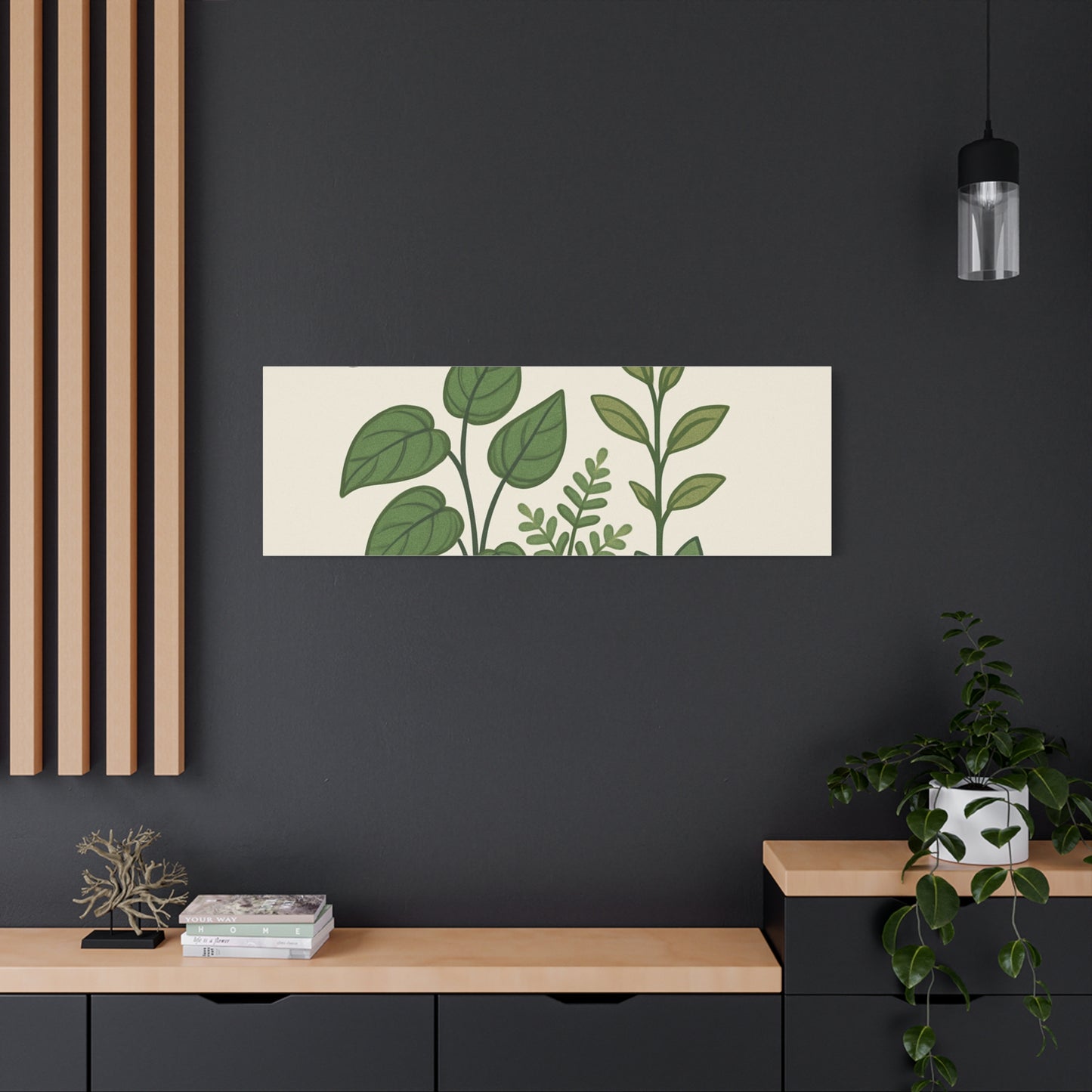 Grow Through It Canvas Wall Art — Botanical Inspirational Quote Matte Print
