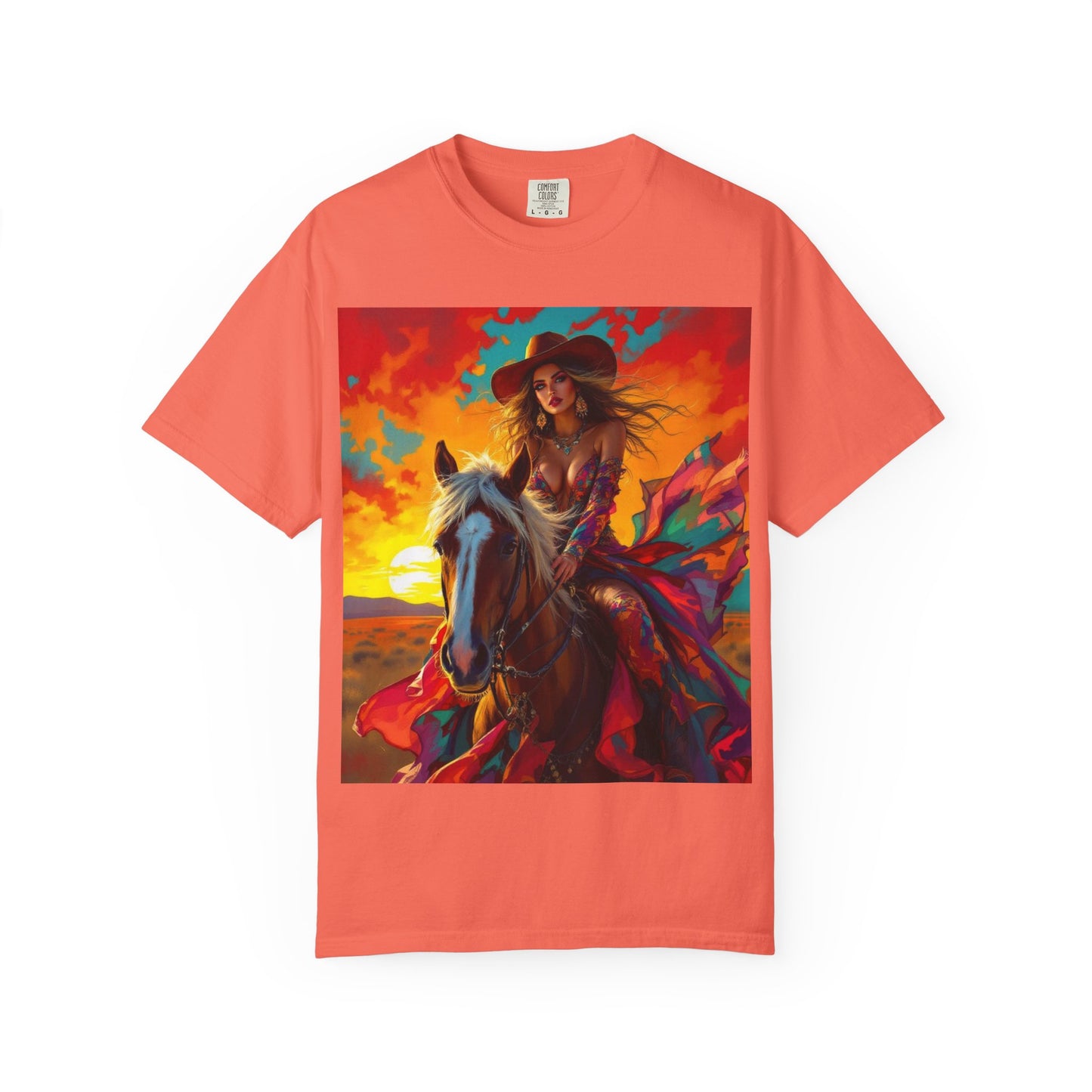 Sunset Cowgirl Horse T-Shirt