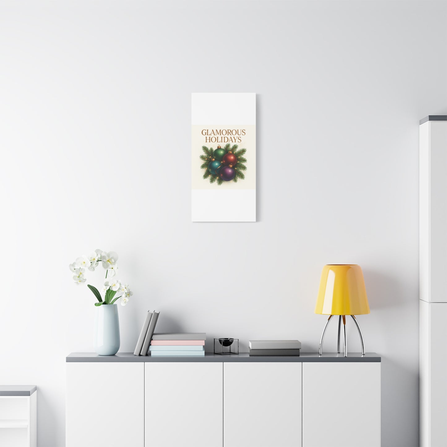 Glamorous Holidays Christmas Ornament Canvas Wall Art