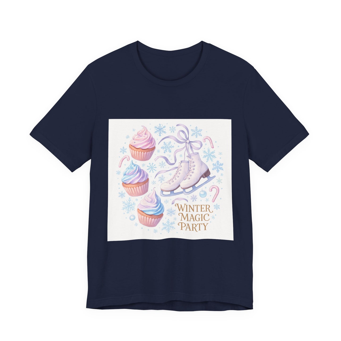 Winter Magic Party T-Shirt — Ice Skate & Cupcakes Holiday Tee