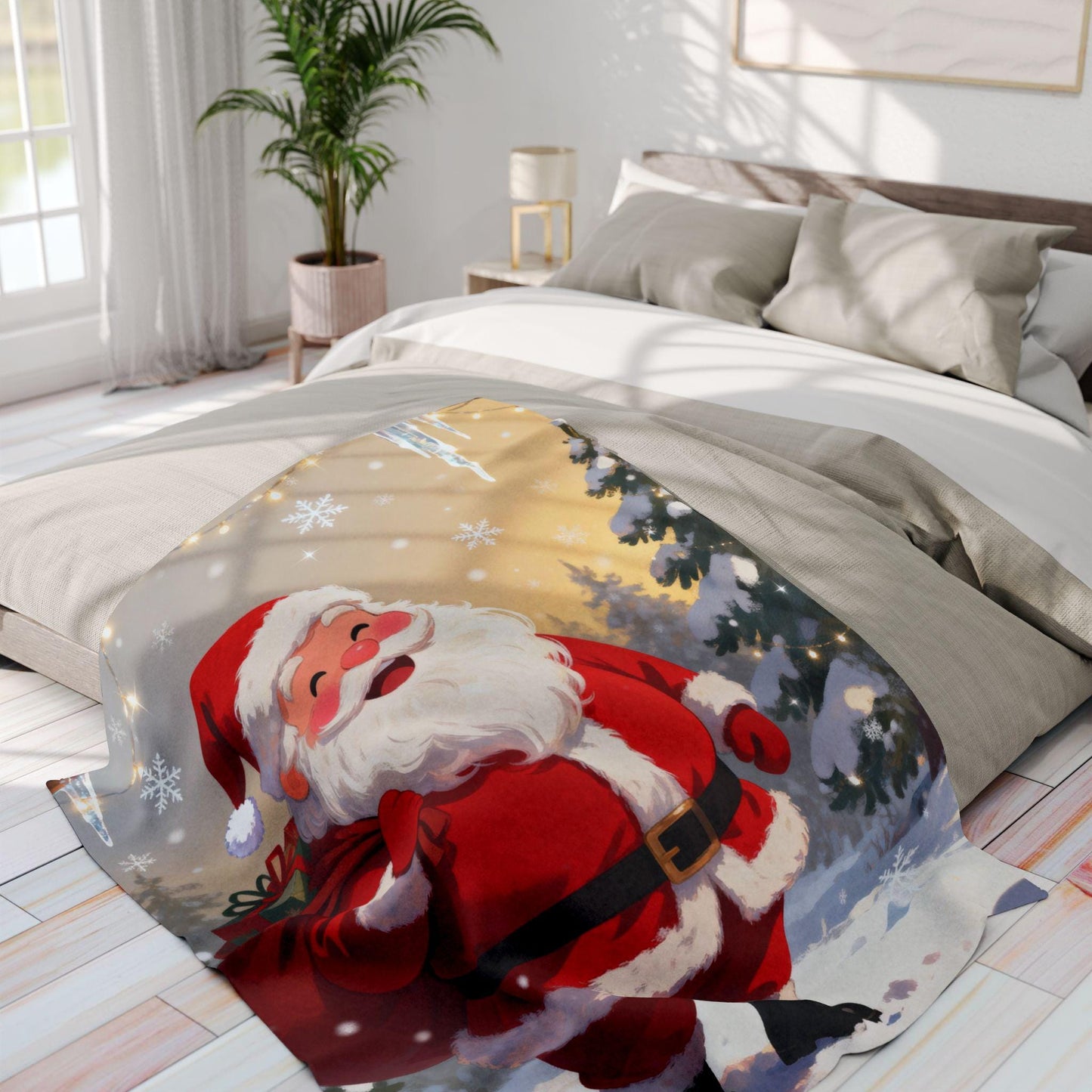 Cozy Christmas Fleece Blanket featuring Santa - Perfect Holiday Gift for Kids, Warm Home Decor, Winter Snuggles, Festive Couch [...]