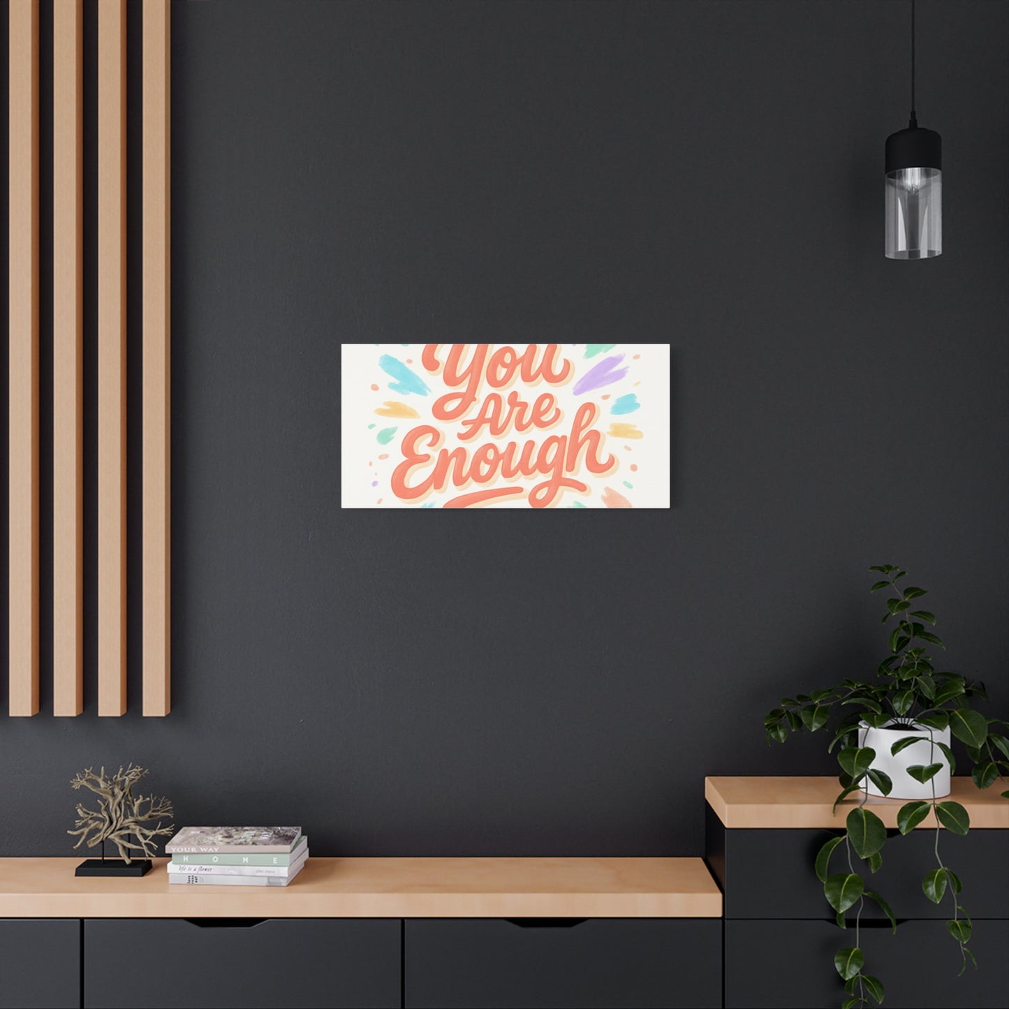 You Are Enough Canvas Wall Art — Inspirational Motivational Quote