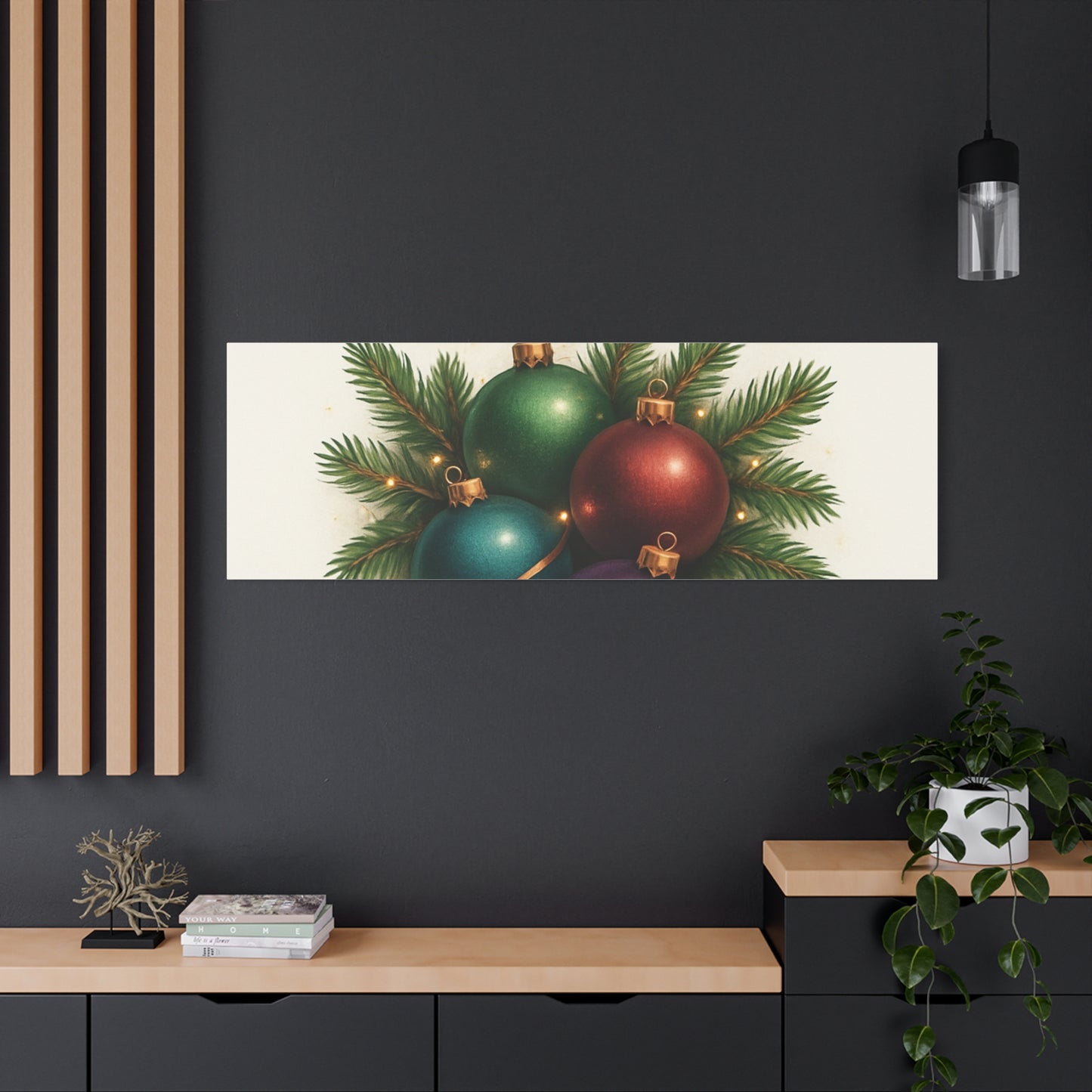 Glamorous Holidays Christmas Ornament Canvas Wall Art
