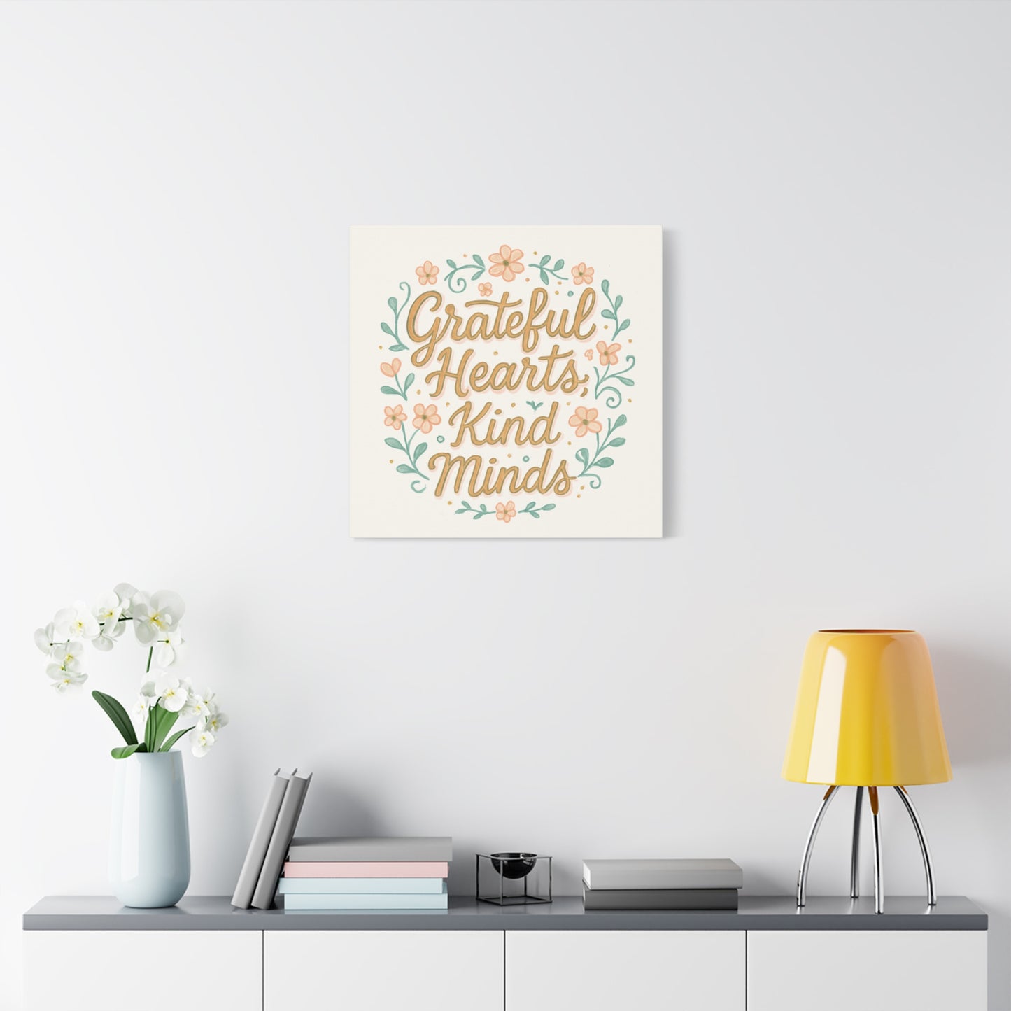 Grateful Hearts Kind Minds Canvas Wall Art